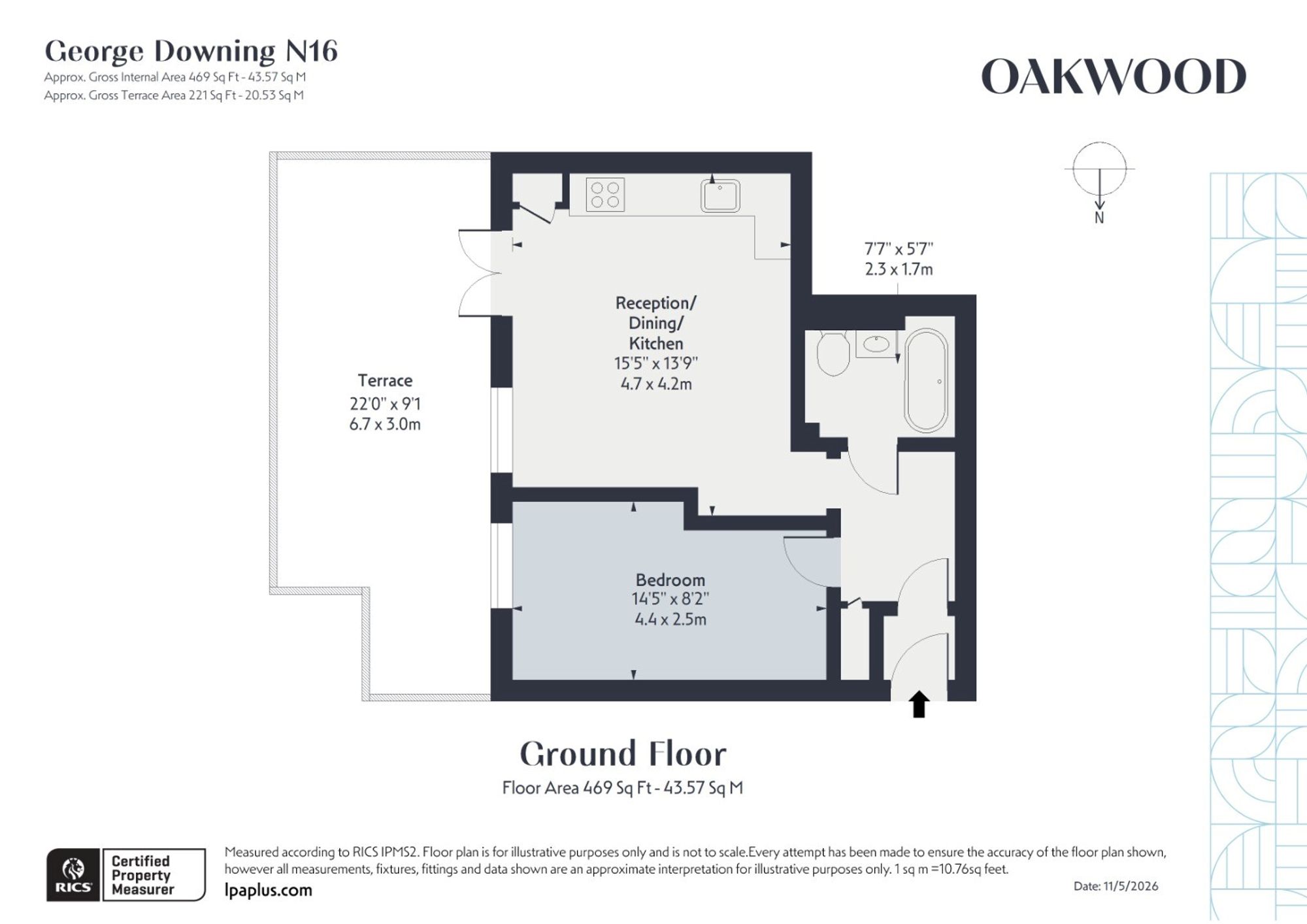 Flat 1, 68 George Downing Estate Cazenove Road, London floorplan