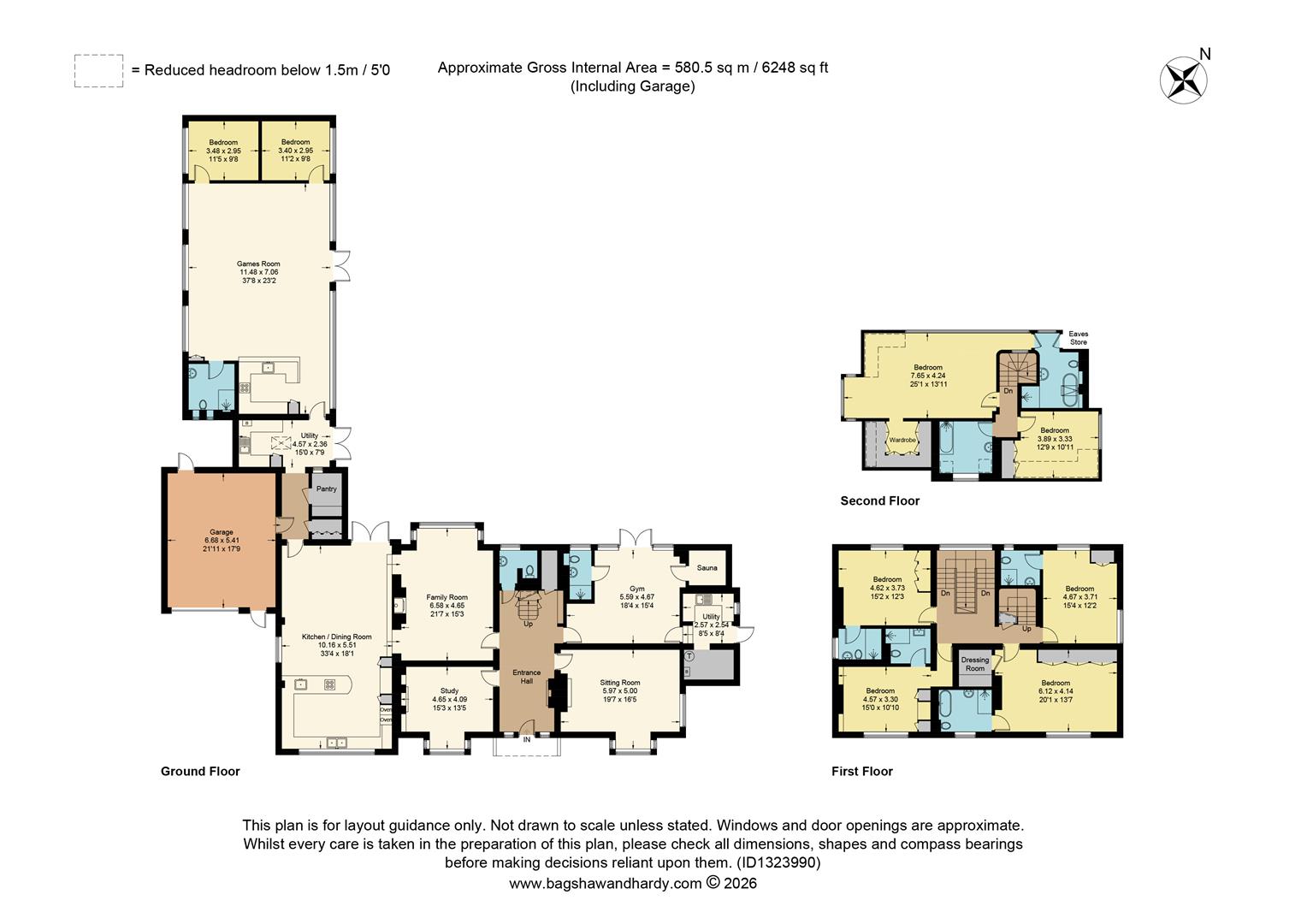 Dunrobin, 47, Detillens Lane, Oxted floorplan
