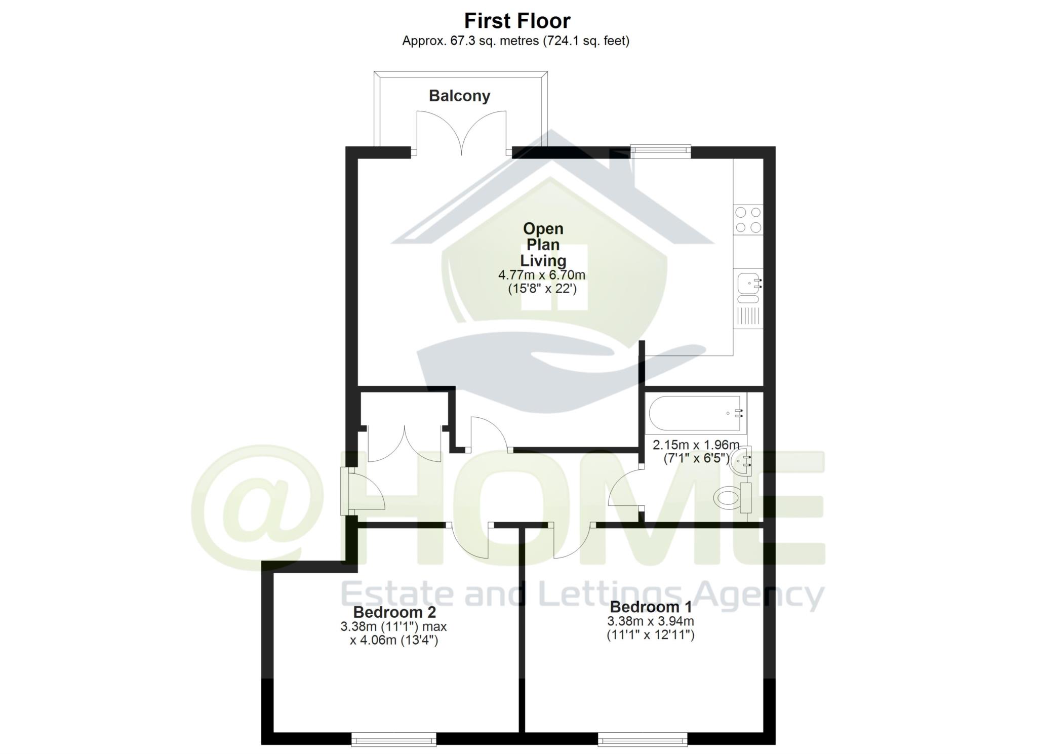 2 Bedrooms Flat for sale in Heydon Way, Broadbridge Heath, Horsham RH12