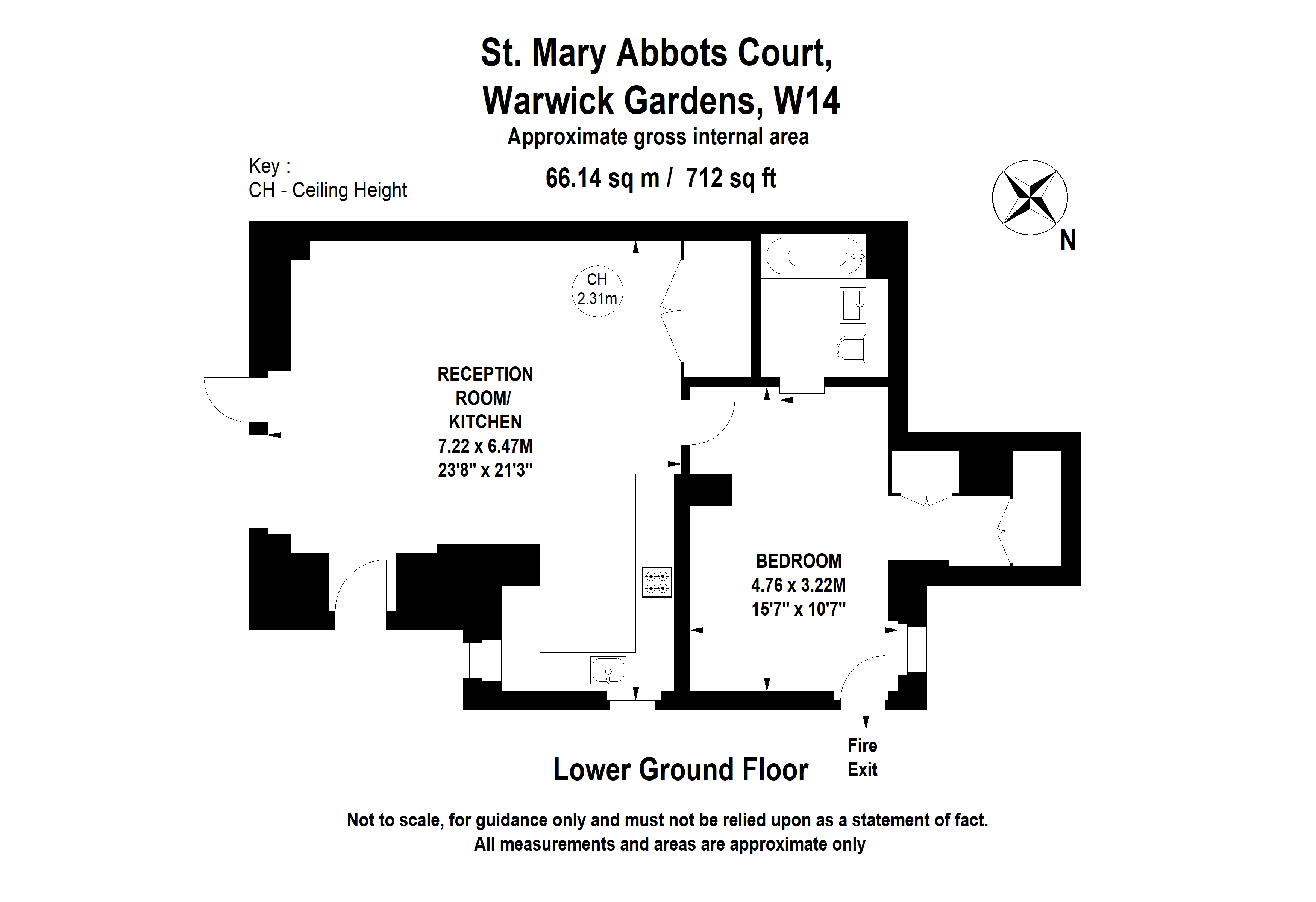St. Mary Abbots Court, Warwick Gardens W14, 1 bedroom flat for sale