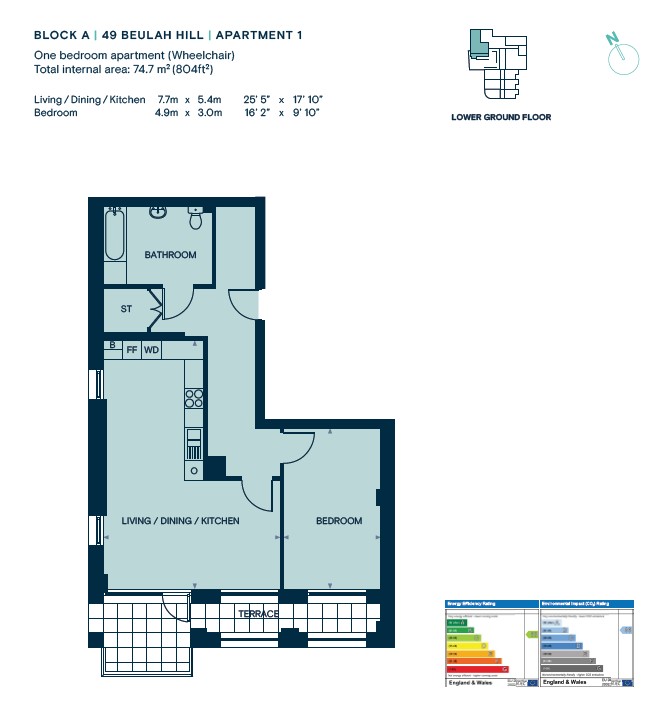 Beulah Hill, Upper Norwood, London SE19, 1 bedroom flat for sale