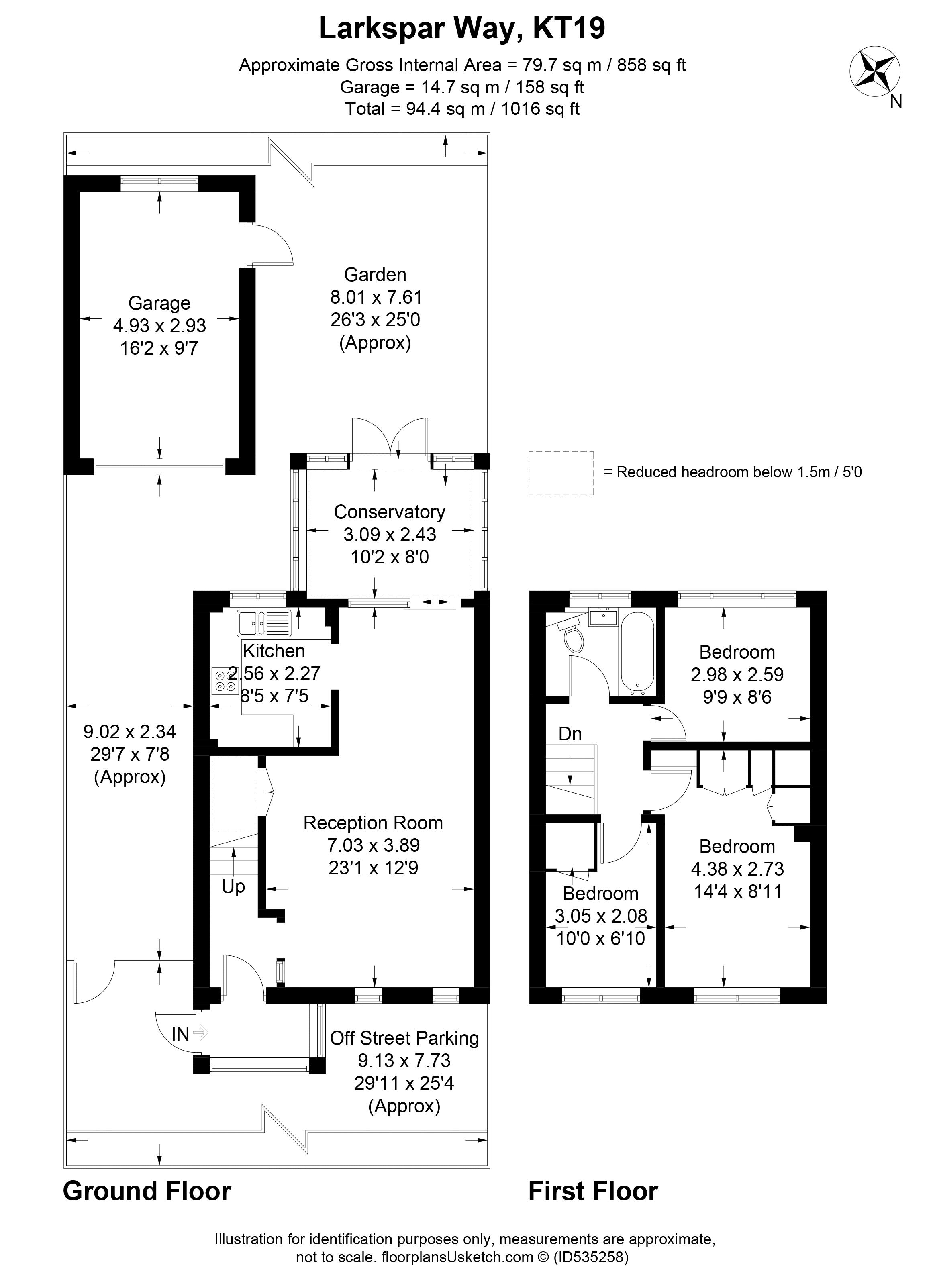 3 Bedrooms Semi-detached house for sale in Larkspur Way, West Ewell, Epsom KT19