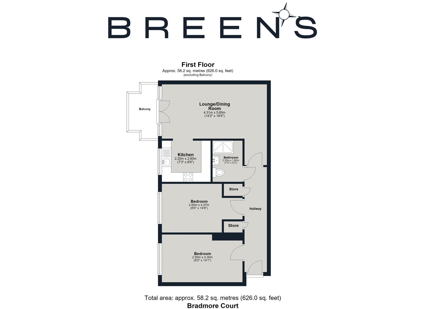 Flat 15 Bradmore Court, 2 Enstone Road, Enfield floorplan