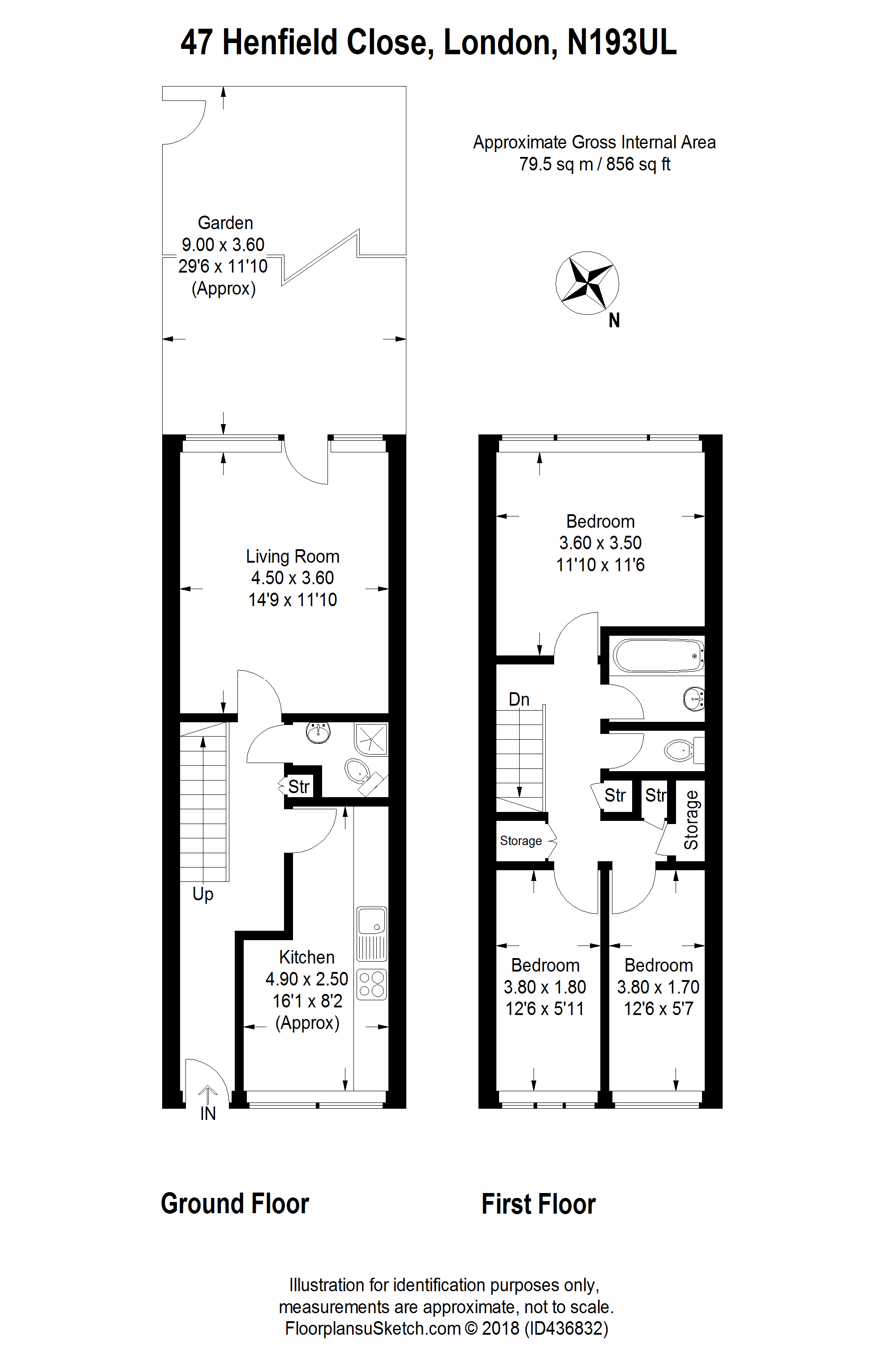47, HENFIELD CLOSE, London floorplan