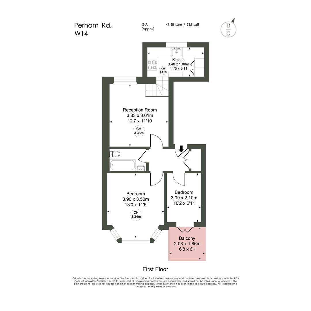 3, 6, Perham Road, West Kensington floorplan