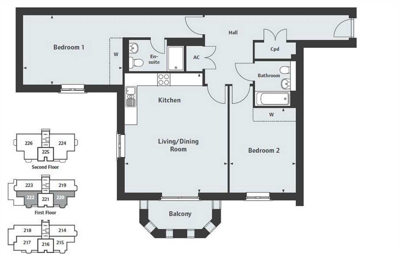 2 Bedrooms Flat for sale in Brunswick House, Wilshere Park, Welwyn, Hertfordshire AL6