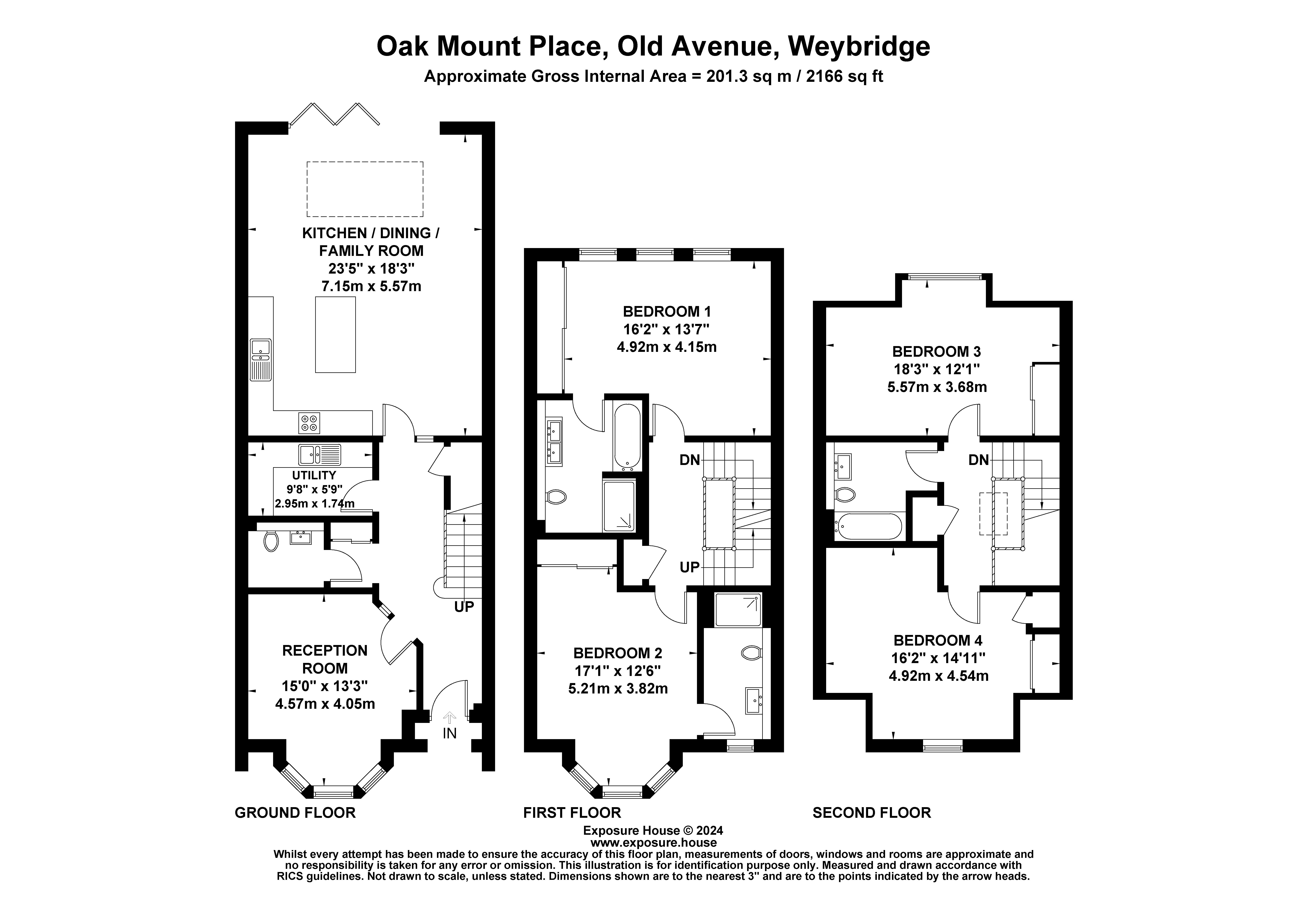 2, Oak Mount Place, Weybridge floorplan