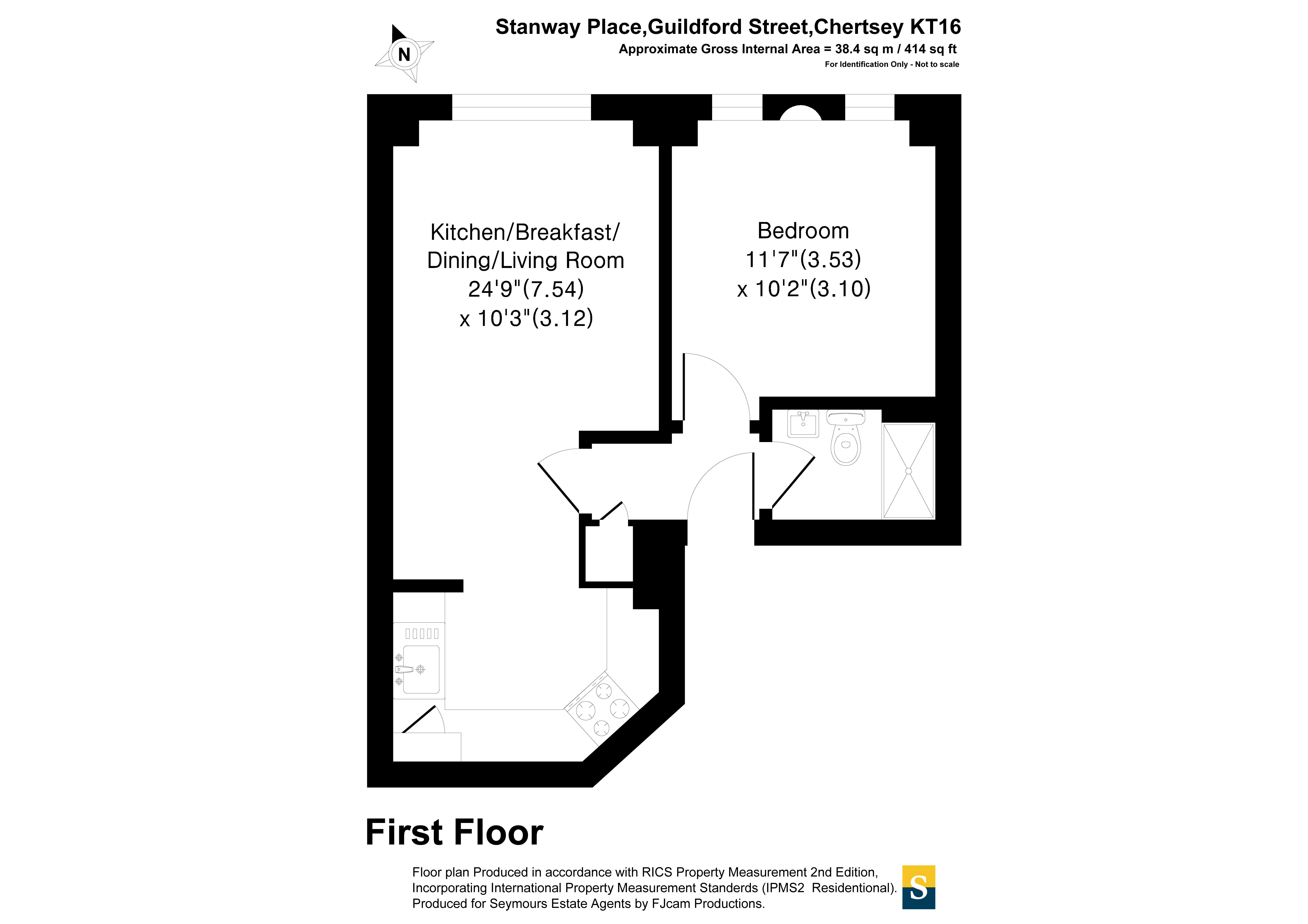 Flat 6,,, Stanway Place, Chertsey floorplan