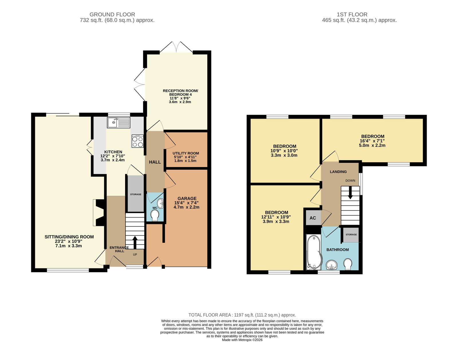 16, Grange Lane, Worcester floorplan