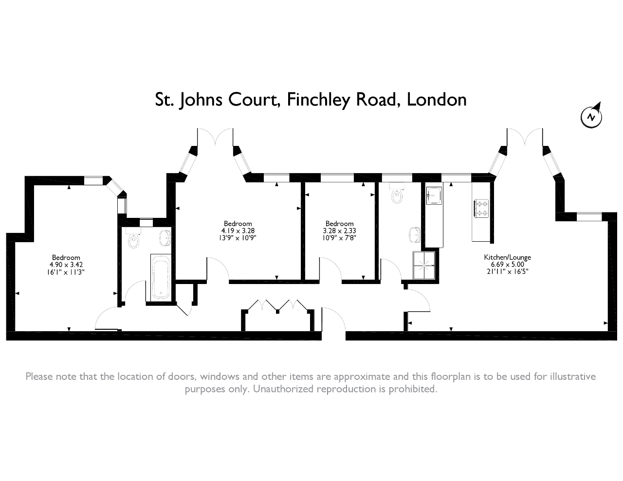 3 Bedrooms Flat for sale in St Johns Court, Finchley Road, London NW3