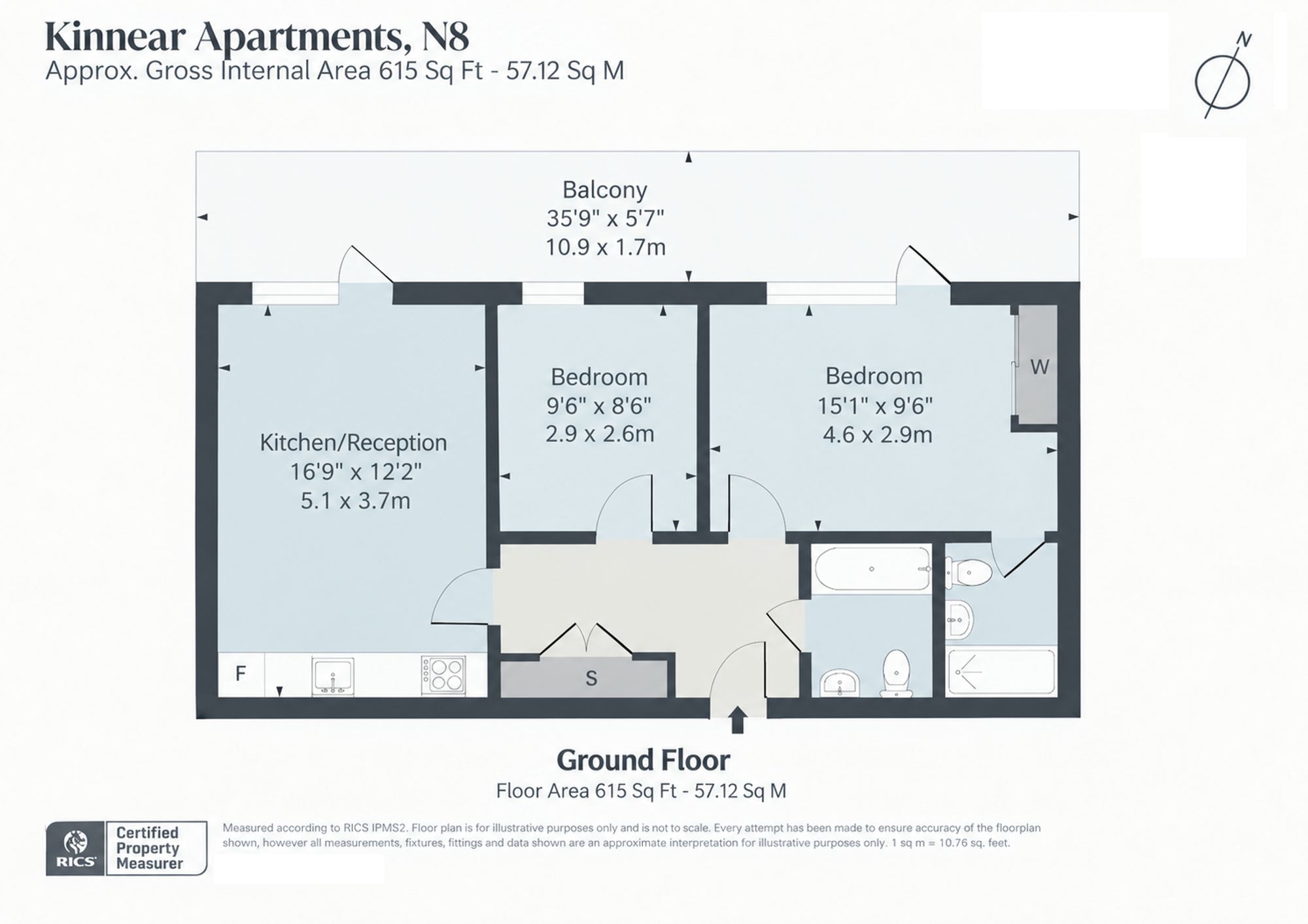Flat 4, Kinnear Apts Chadwell Lane, London floorplan