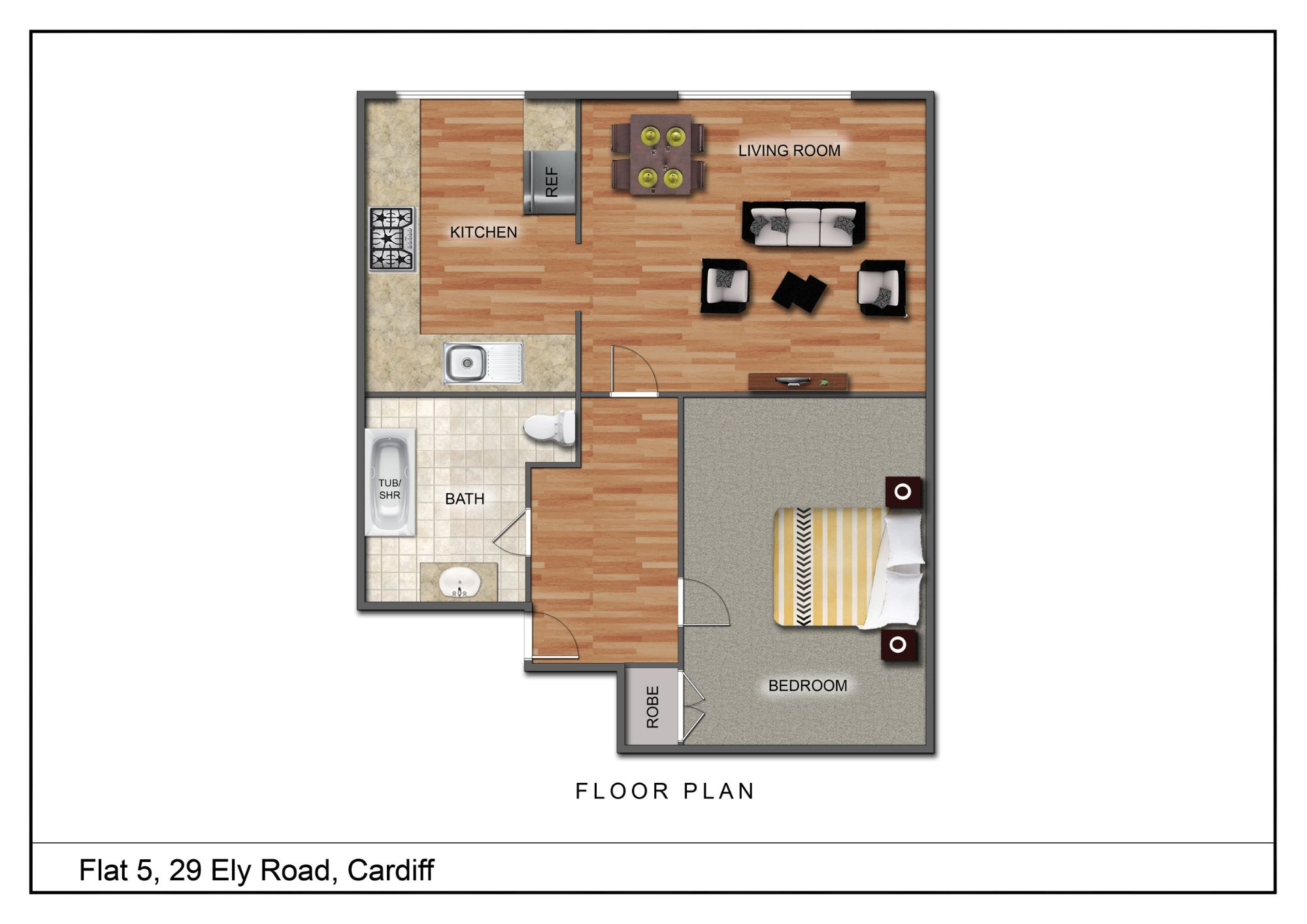 Flat 5, 29, Ely Road, Cardiff floorplan