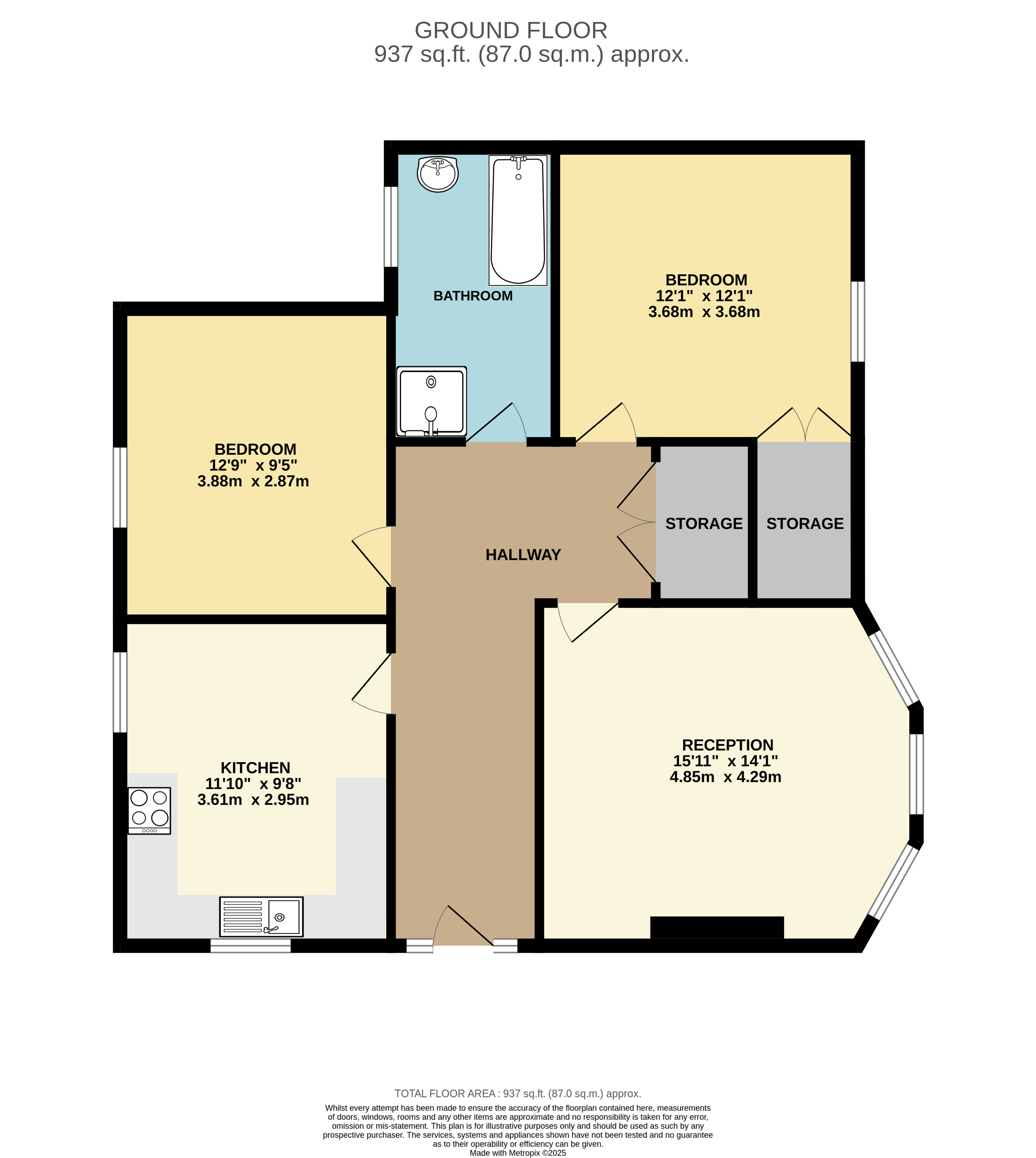 Basement Flat, 9, Cotham Gardens, Bristol floorplan