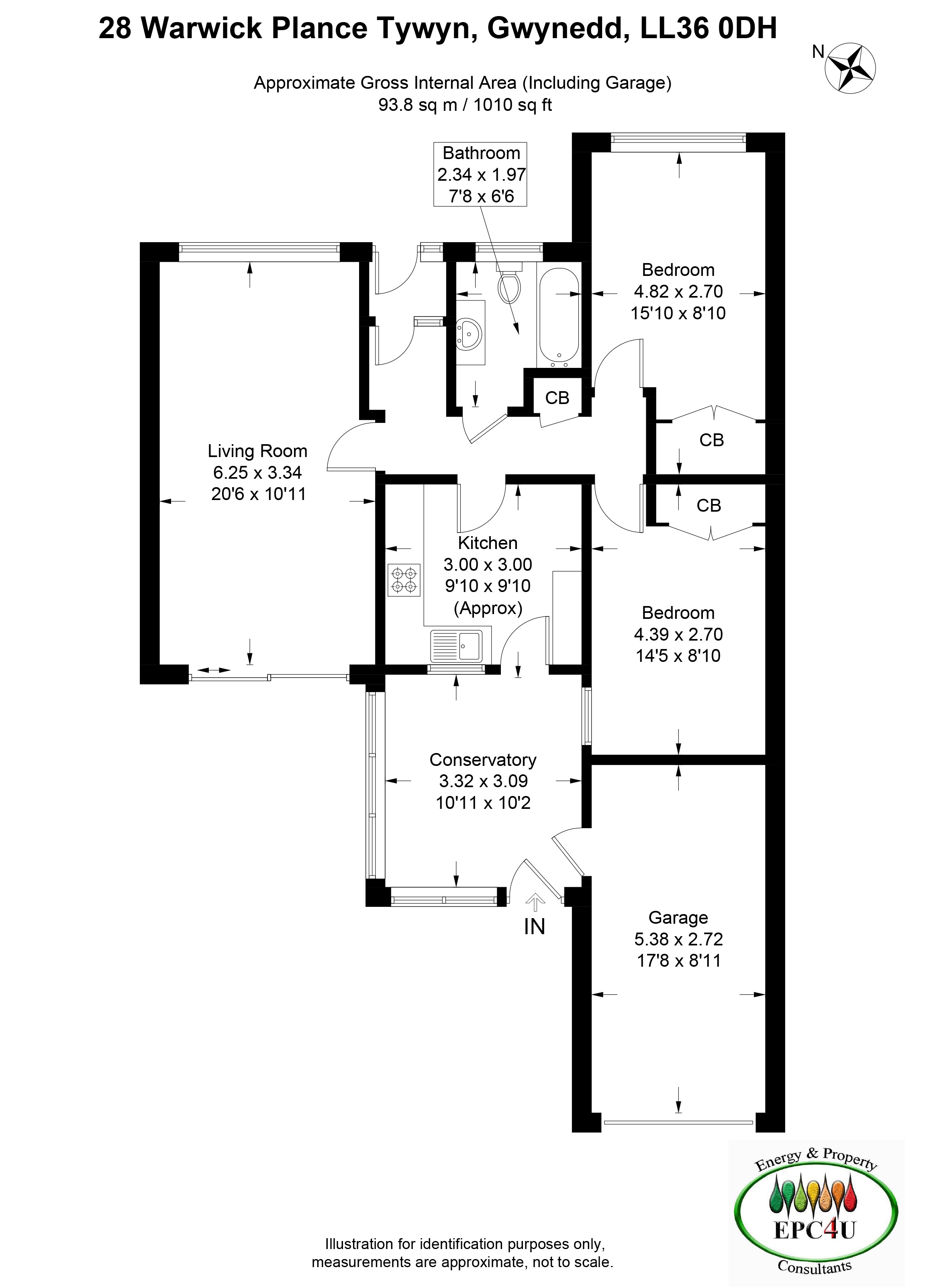 28, Warwick Place, Tywyn floorplan