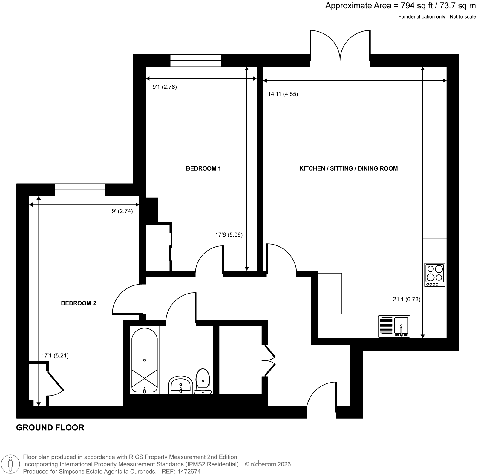 Flat 1, Wey Corner,, Walnut Tree Close, Guildford floorplan