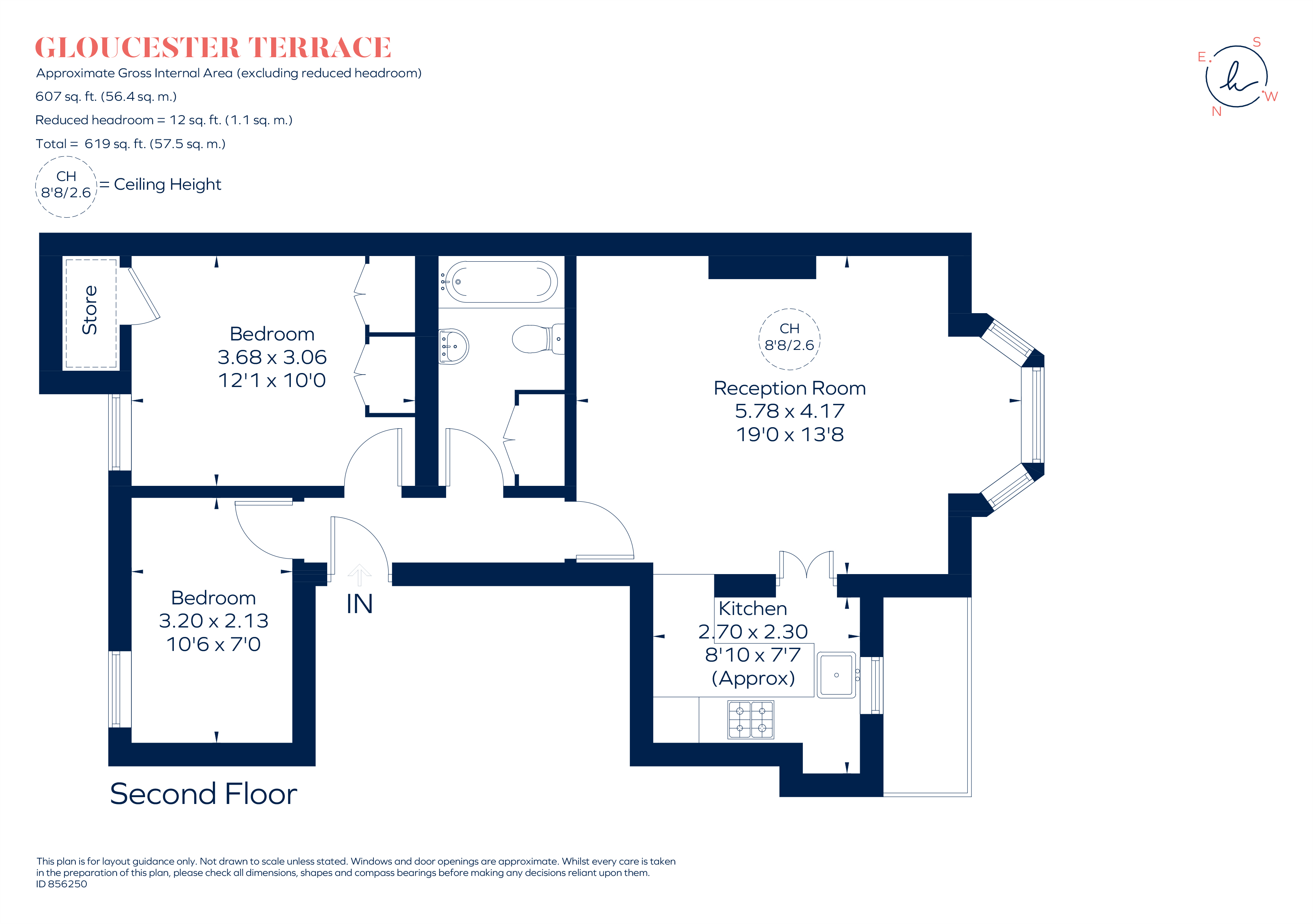 Flat 3, 54, Gloucester Terrace, London floorplan