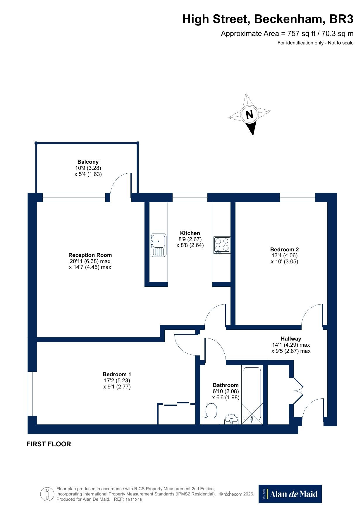 25, Rokewood Apartments, 92, High Street, Beckenham floorplan
