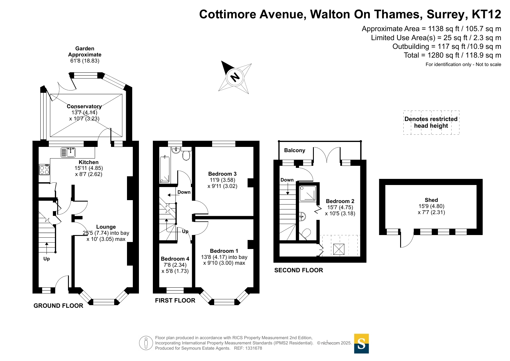 55, Cottimore Avenue, Surrey floorplan