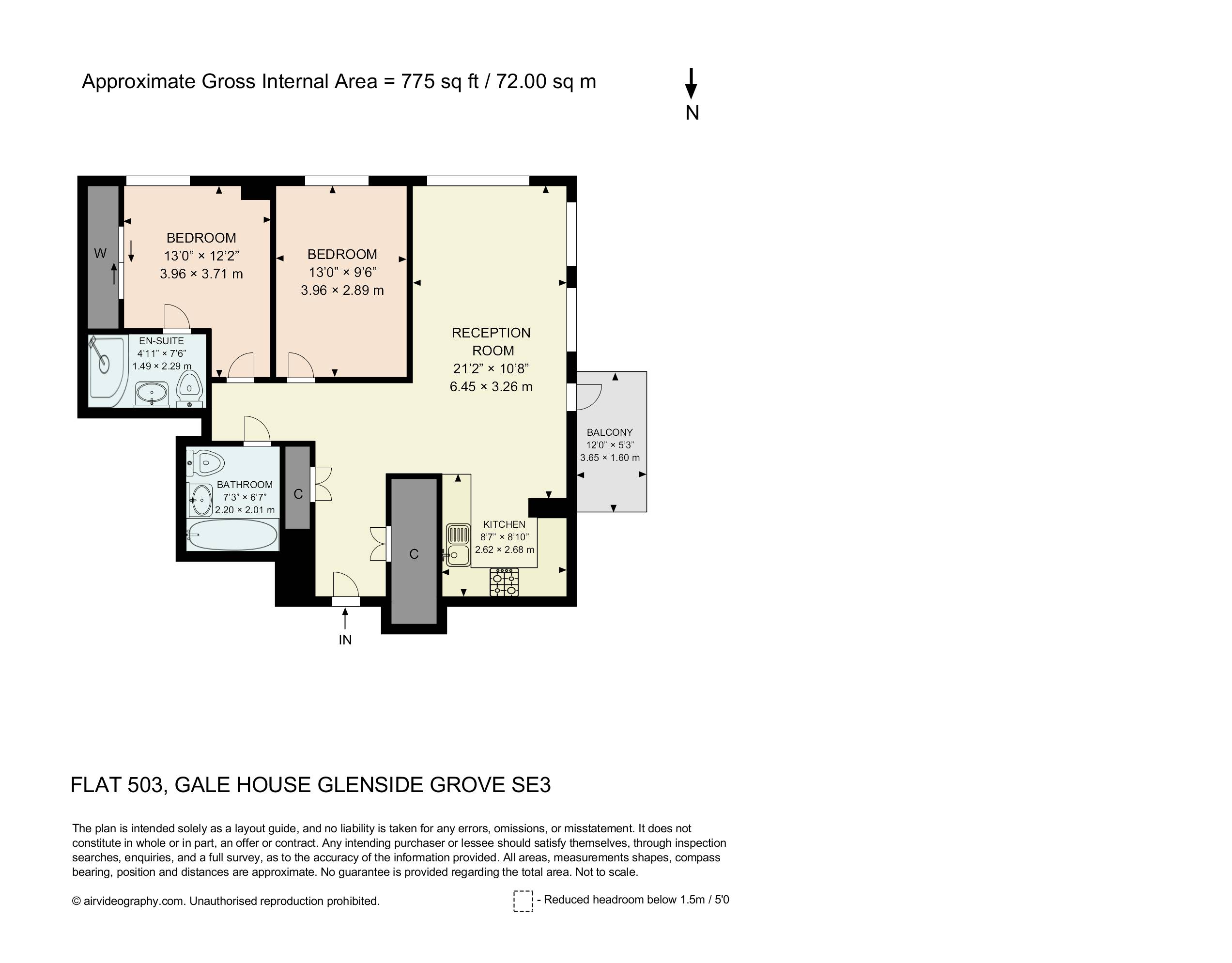 Flat 503, Gale House, Glenside Grove, London floorplan