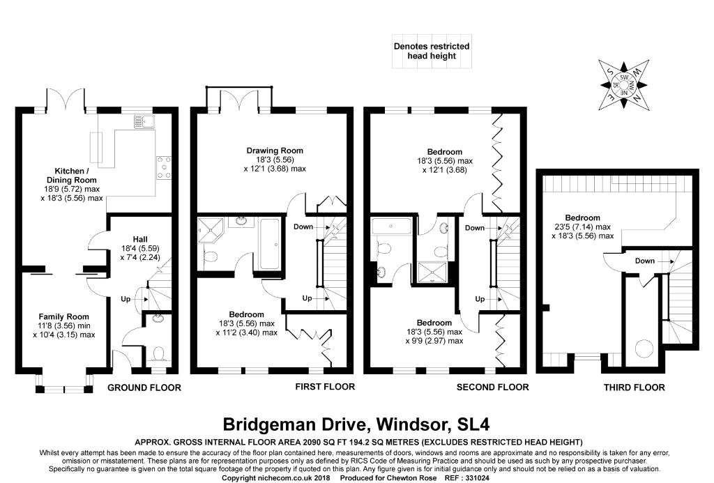 4 Bedrooms Terraced house to rent in The Cloisters, Bridgeman Drive, Windsor, Berkshire SL4