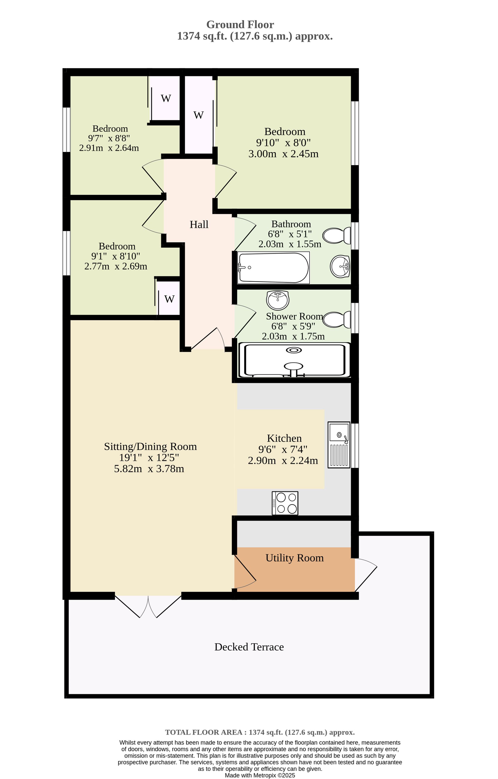 Lodge A, Tingdene Broadlands Holiday Park, Lowestoft floorplan