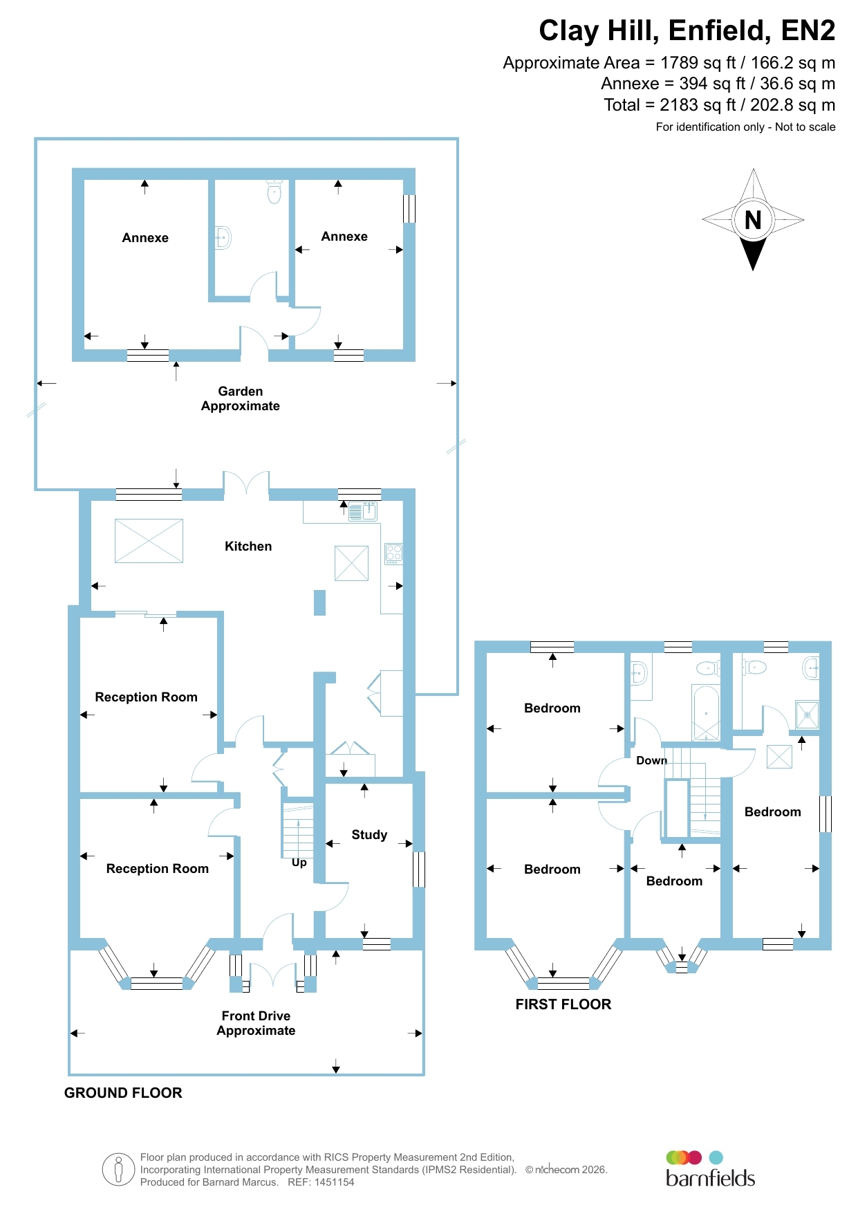 168, Clay Hill, Enfield floorplan