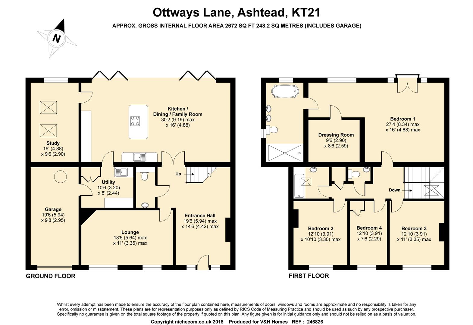 4 bed detached house for sale in Edes Cottages, Ottways Lane, Ashtead