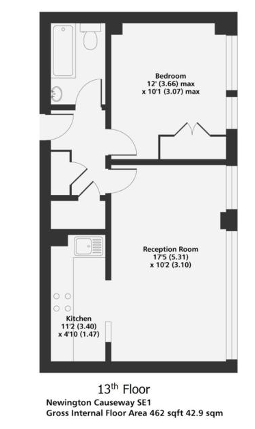 113 Metro Central, Newington Causeway, SE1 floorplan