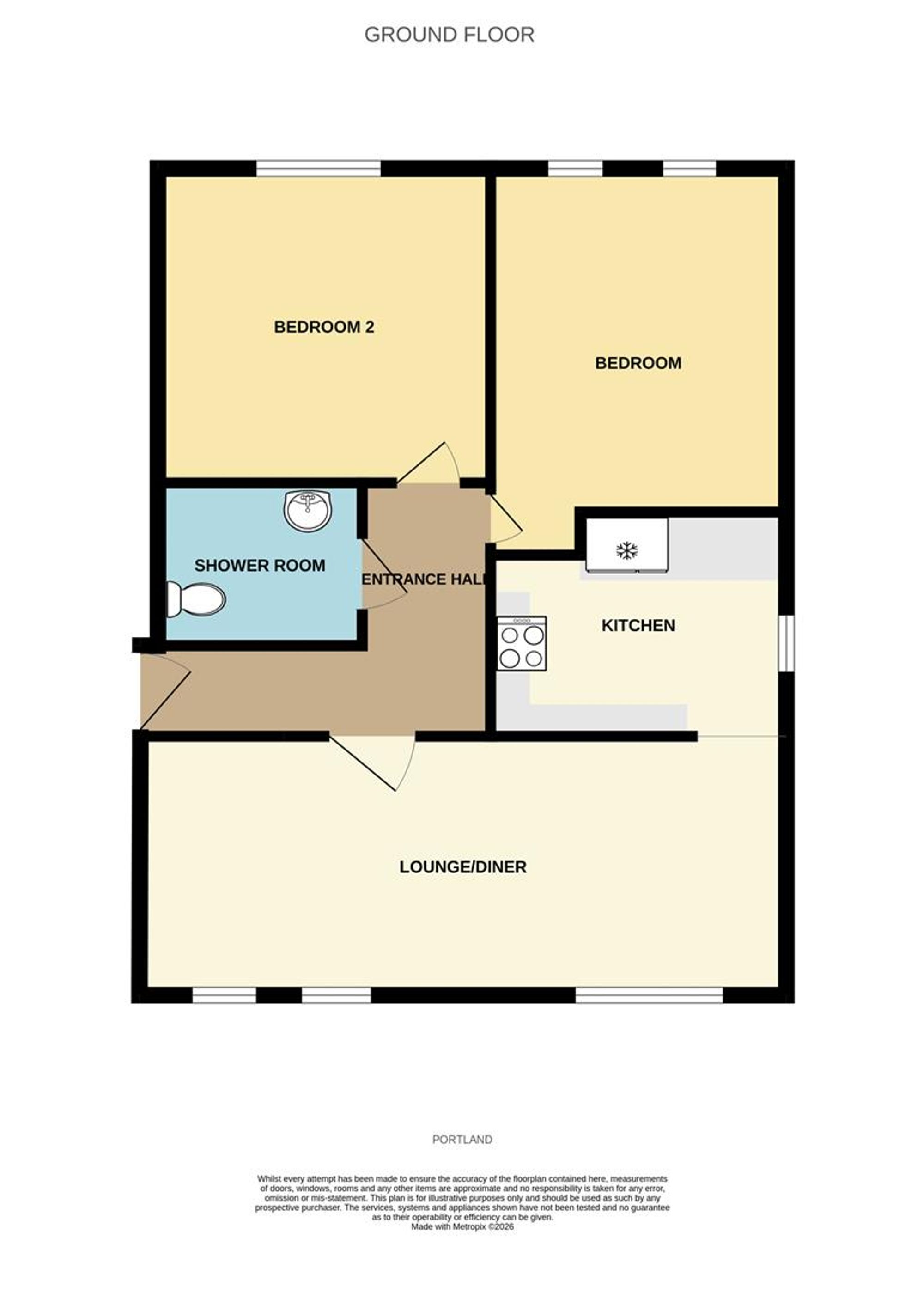 Flat 2, 38 Grangecroft Road, Portland floorplan