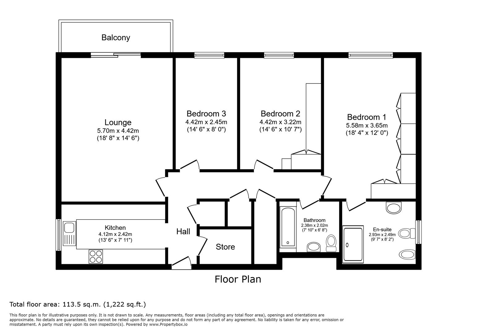 Cardinal Court, 42, Grand Avenue, Worthing floorplan