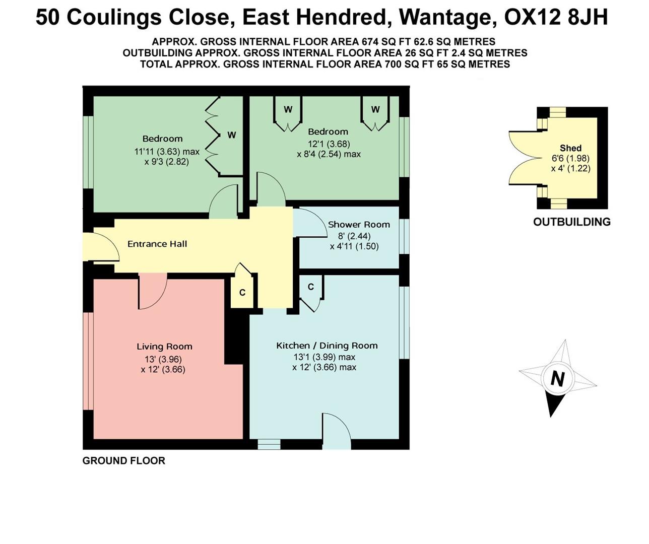 2 Bedrooms Semi-detached bungalow for sale in Coulings Close, East Hendred, Wantage OX12