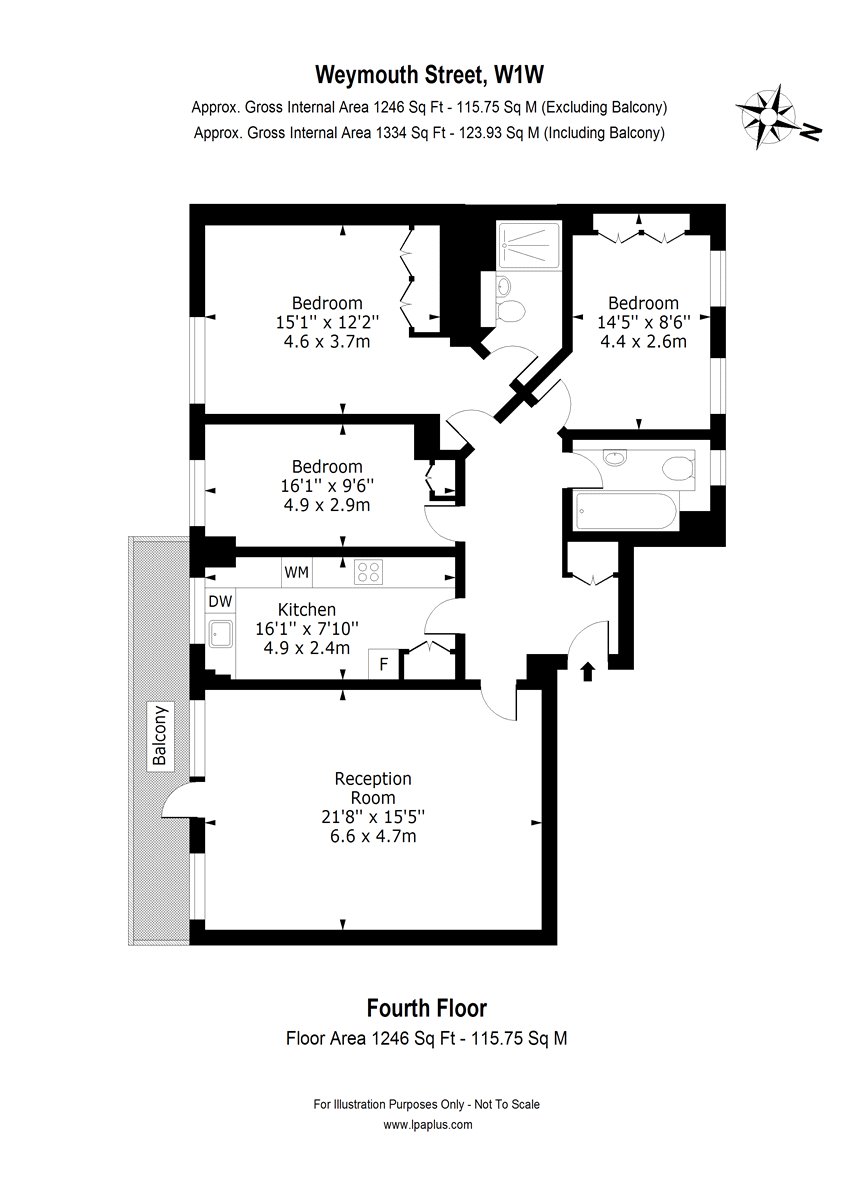 Flat 401, 10, Weymouth Street, London floorplan