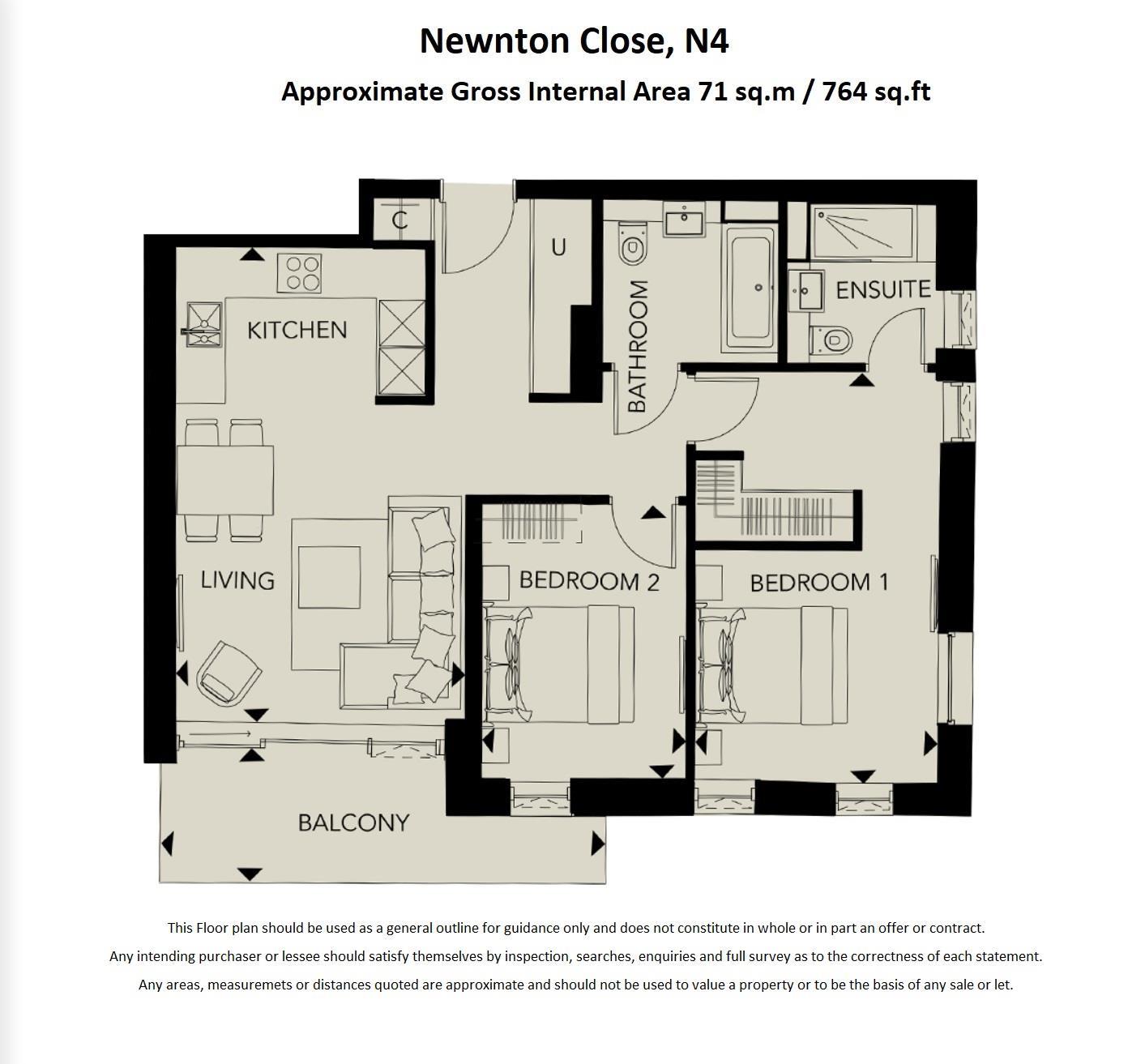 2 Bedrooms Flat to rent in Newnton Close, Woodberry Down N4