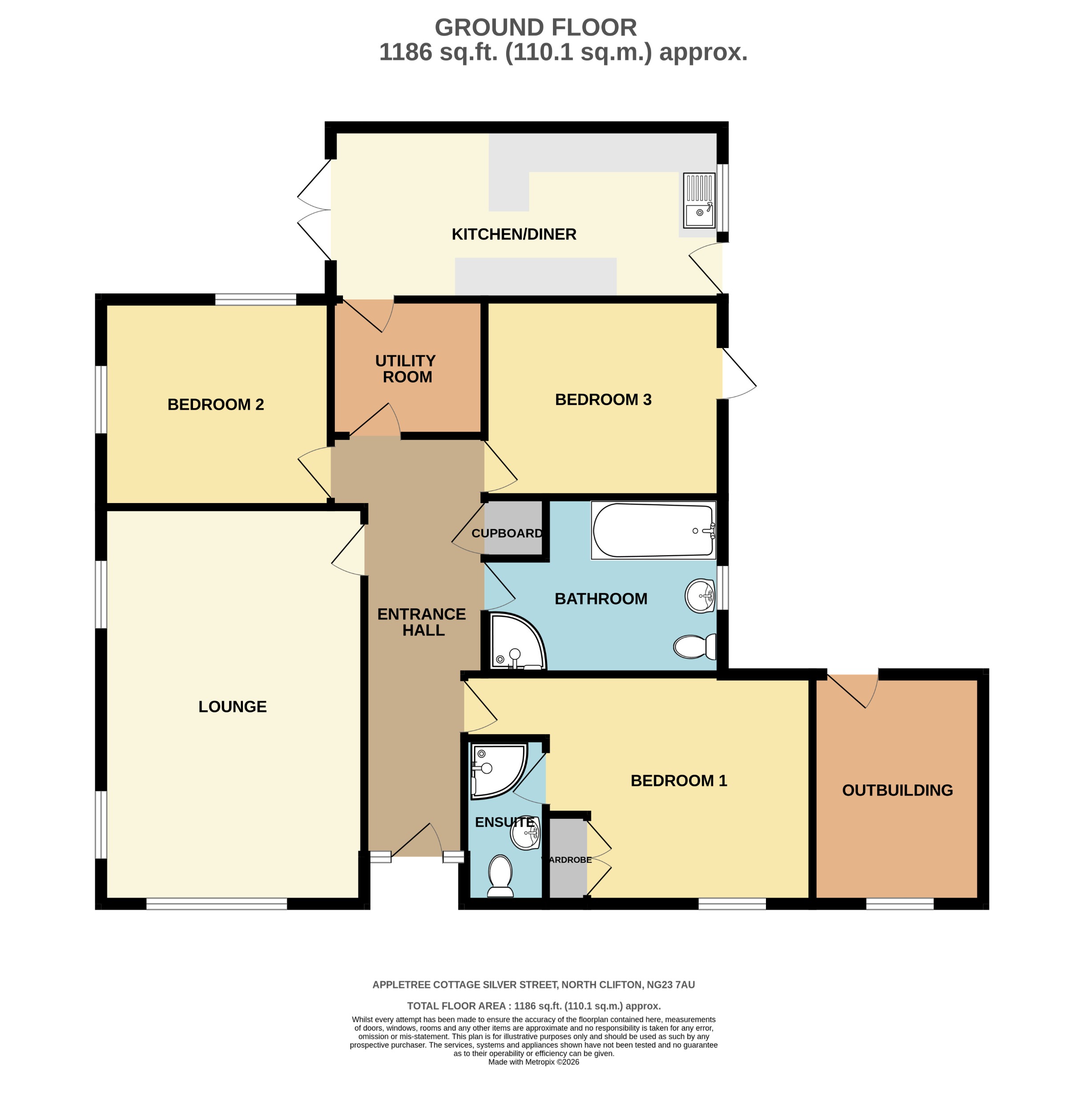 Appletree Cottage, Silver Street, North Clifton floorplan