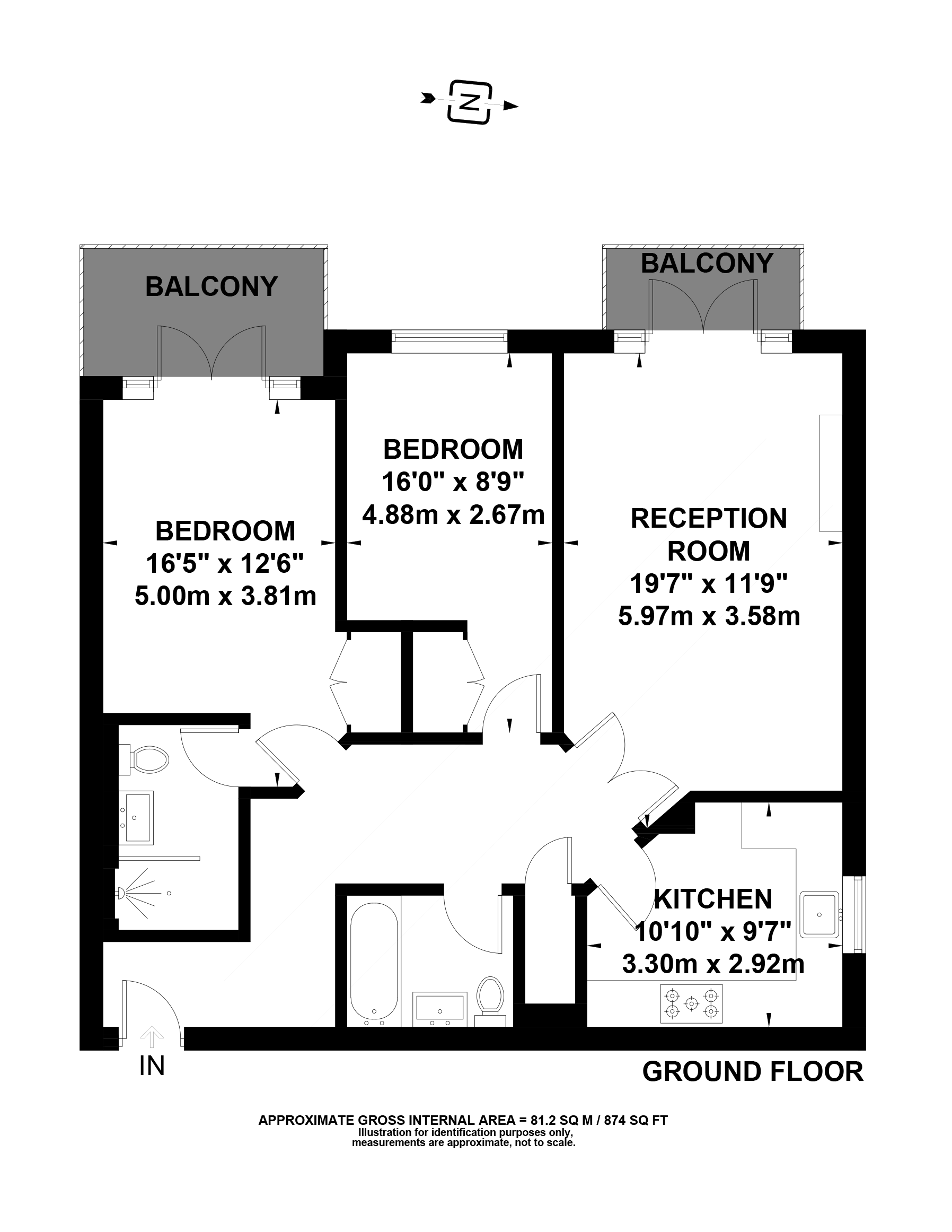 Flat 3, The Brecons, 27, Woodland Grove, Surrey floorplan