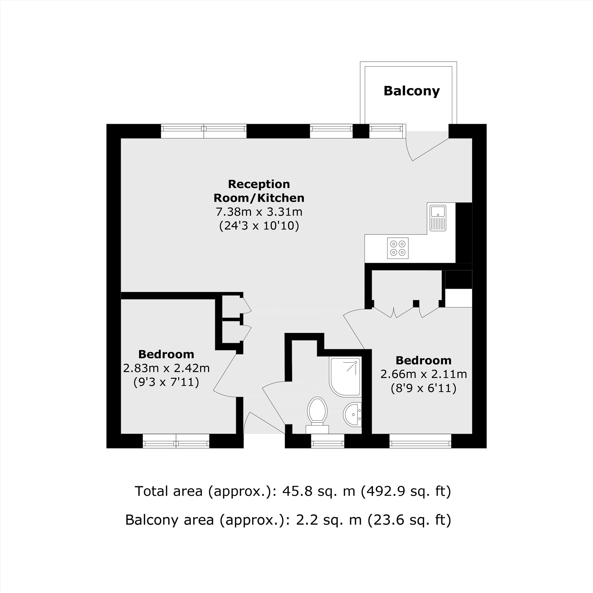 Flat 62, Finn House, Bevenden Street, London floorplan