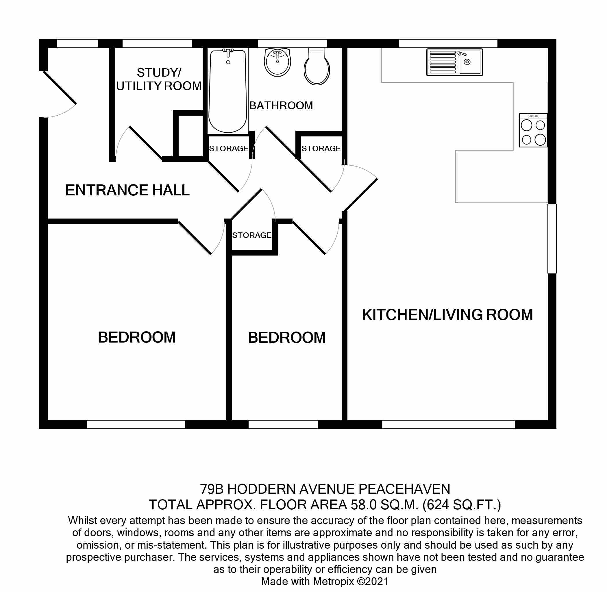 Hoddern Avenue, Peacehaven BN10, 2 bedroom flat for sale 59870452