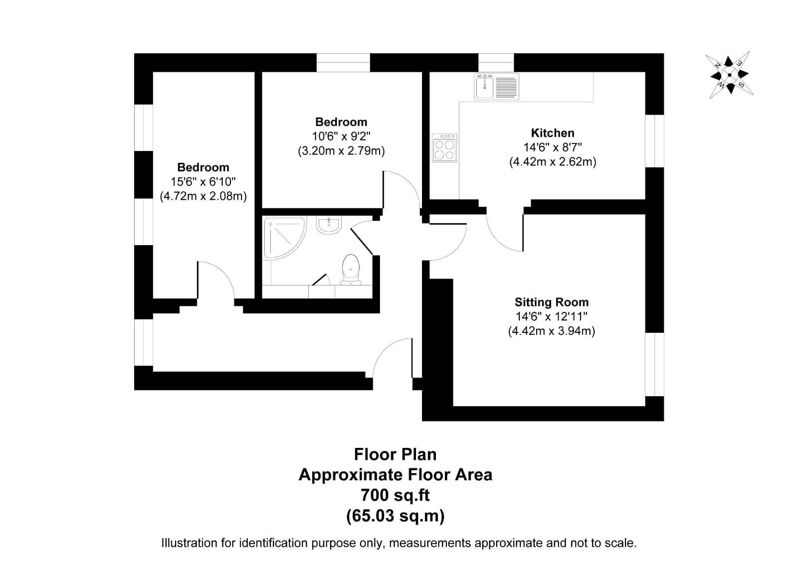 Flat 3, Wychway House,, The Bullring, Oxfordshire floorplan