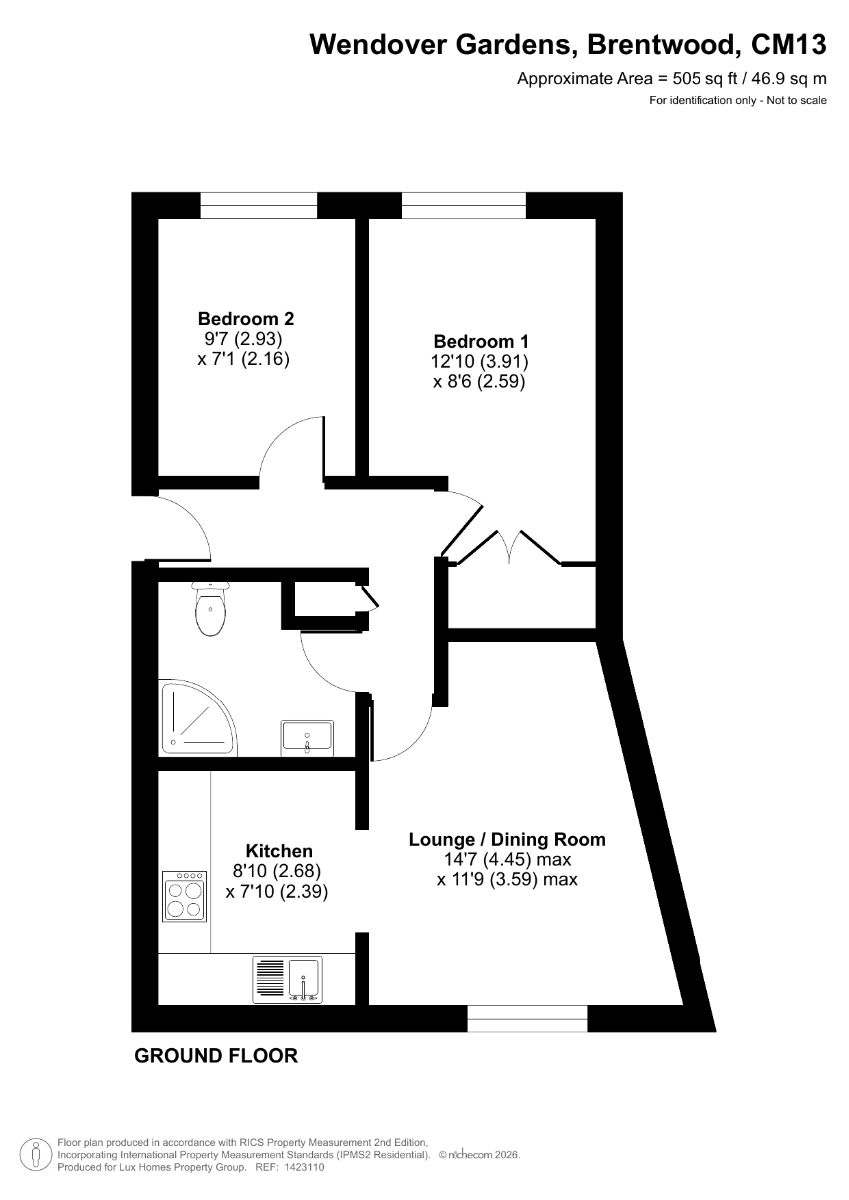 Flat 9, Trienna Court, Brentwood floorplan