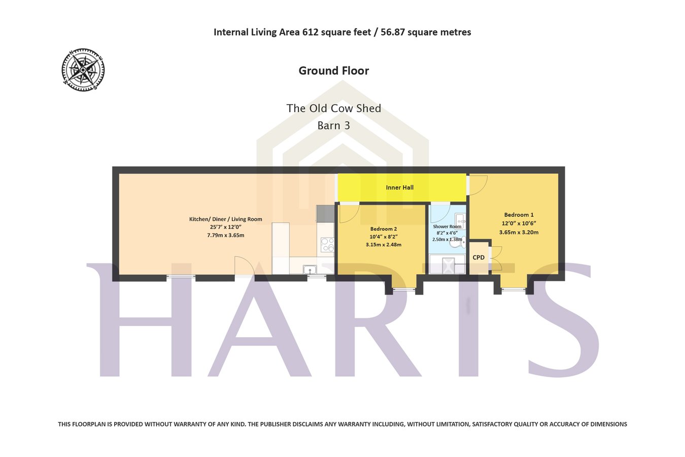The Old Cow Shed (Barn 3), Curacy Farm Old School Lane, Warwickshire floorplan