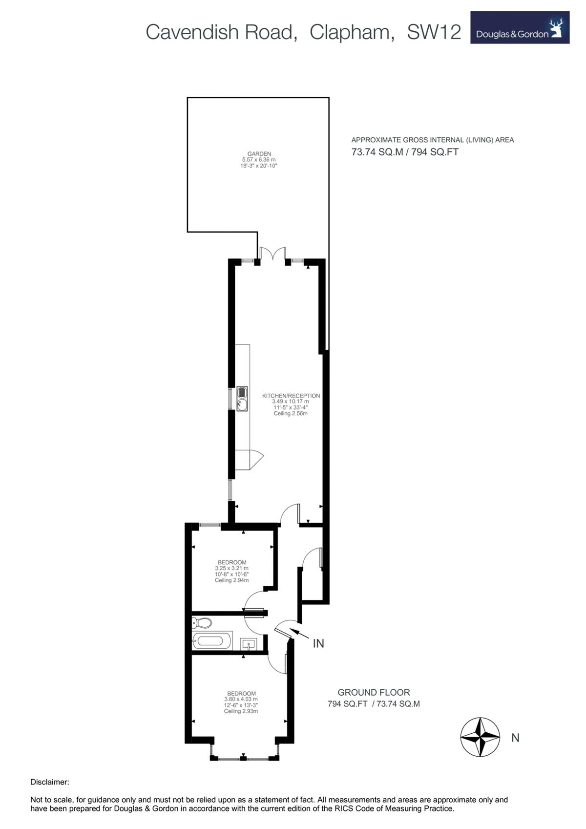 2 Bedrooms Flat to rent in Cavendish Road, London SW12