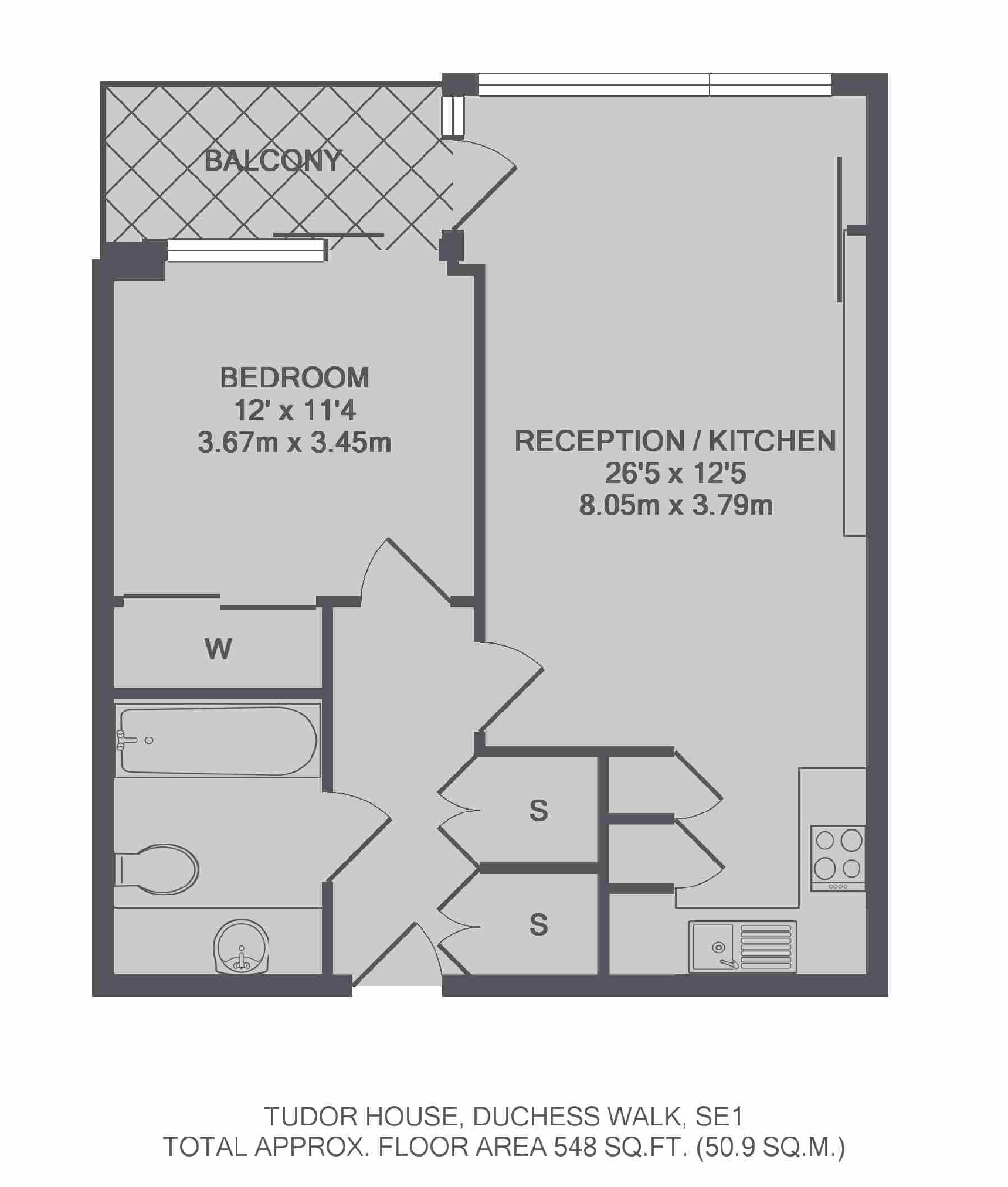 1 Bedrooms Flat to rent in Duchess Walk, London SE1