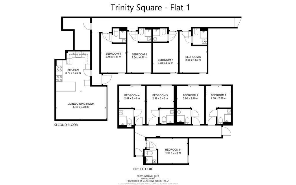 Flat 1, Trinity Square, 100-104 Trinity Street, Leamington Spa floorplan