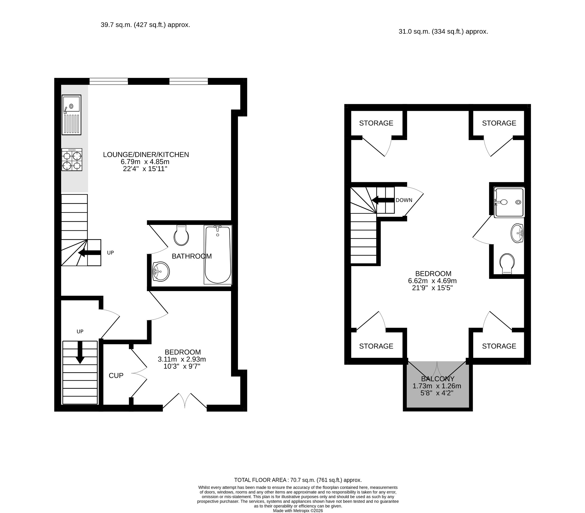 Flat 1, 8-10 Fore Street, Cornwall floorplan