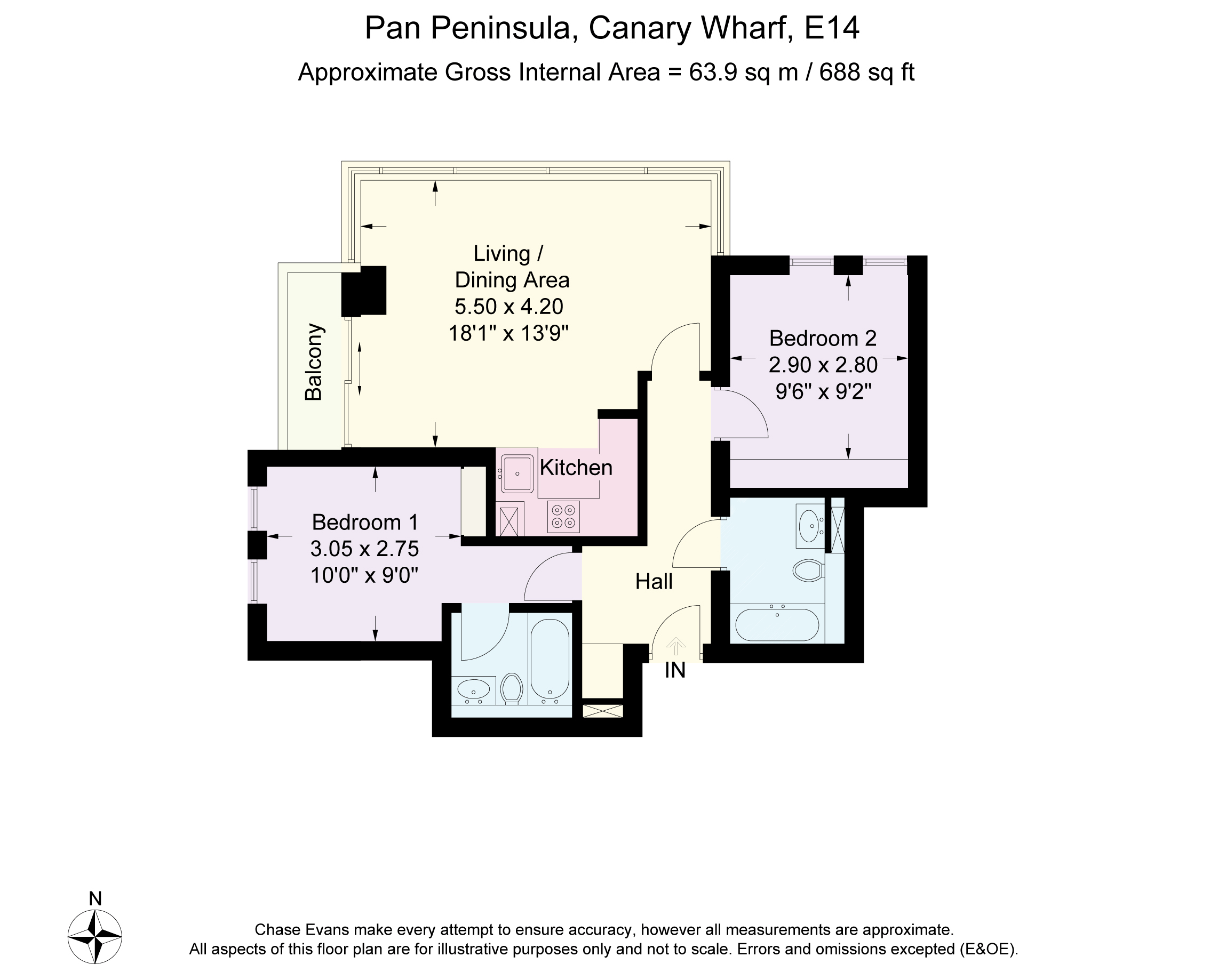 2 Bedrooms Flat to rent in East Tower, Pan Peninsula, Canary Wharf E14