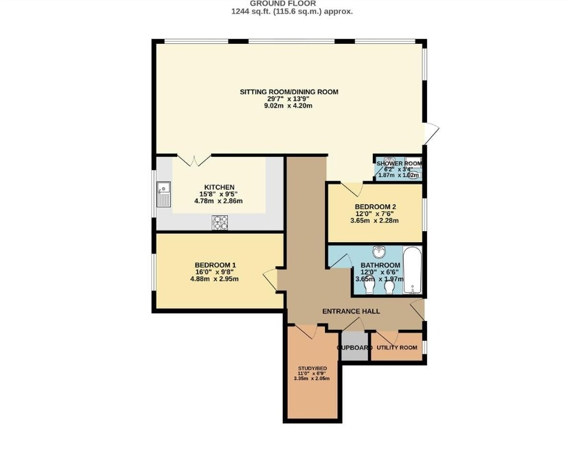 1 Penlee Flats, 2 Tower Park, Cornwall floorplan
