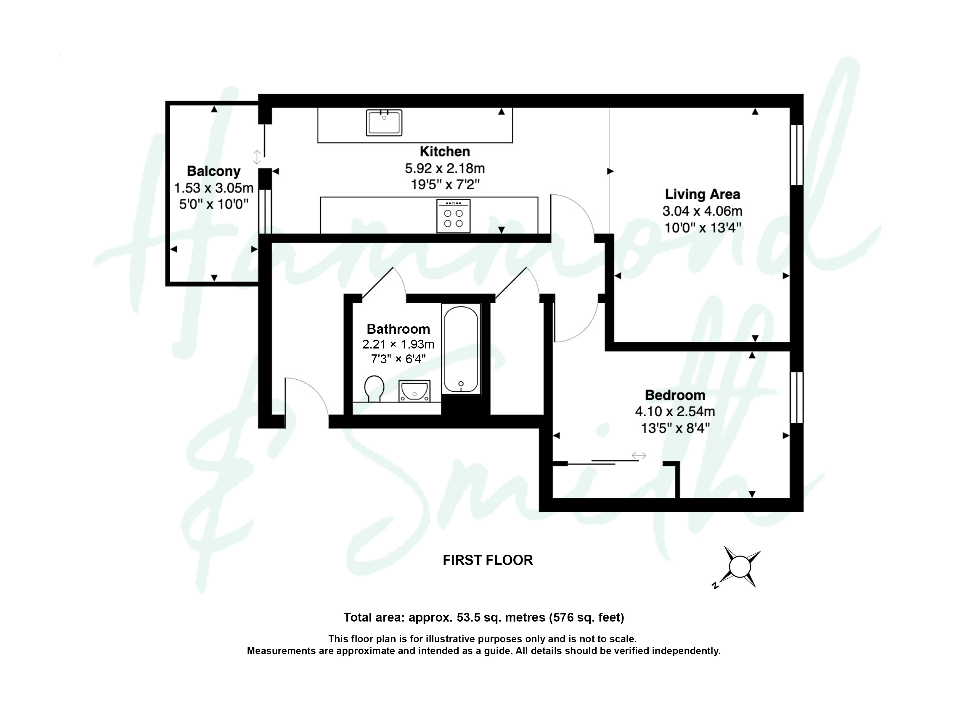 Wilhelm Mohr Court - 1 Bedroom, Rayley Lane, Epping floorplan
