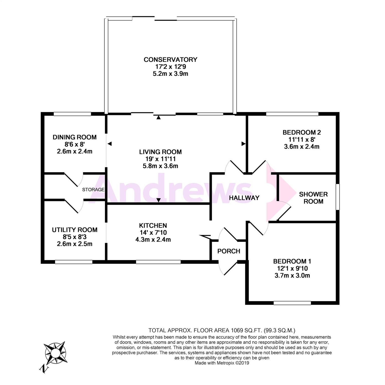 2 Bedrooms Detached bungalow to rent in Cheyne Walk, Horley, Surrey RH6