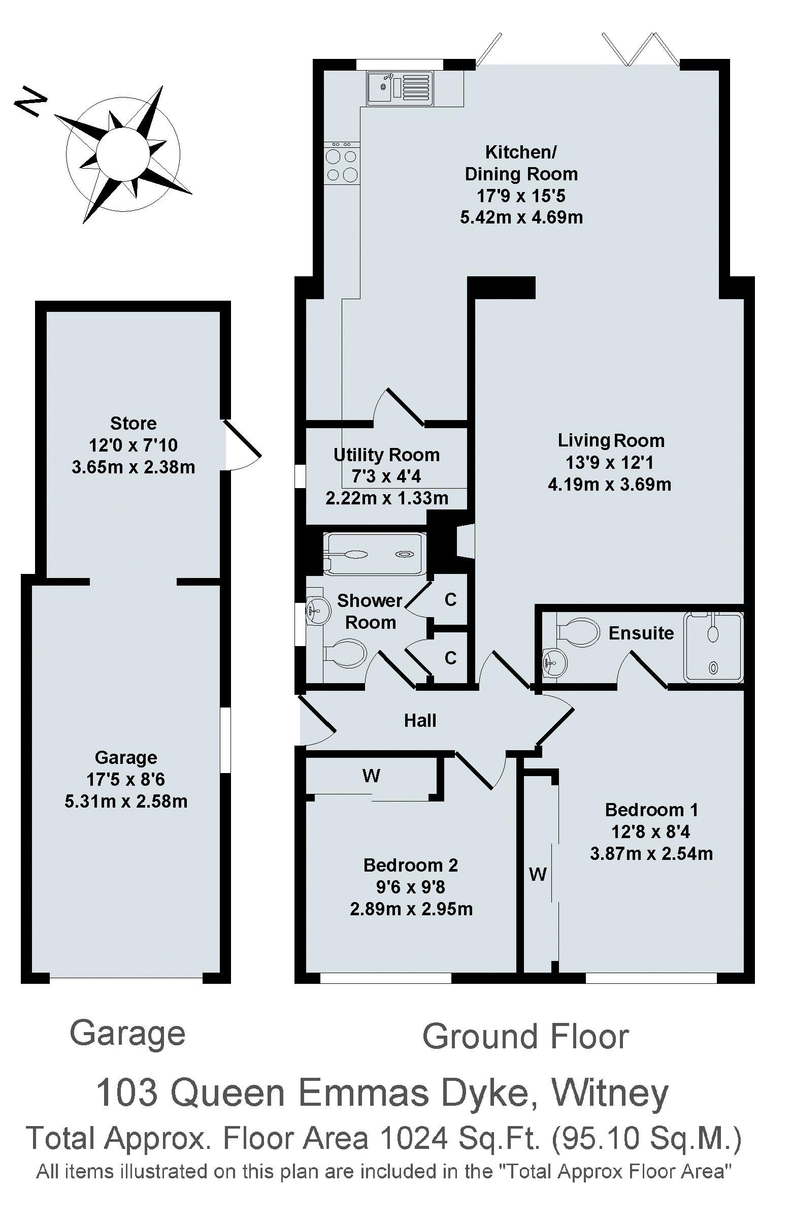 Queen Emmas Dyke Witney Ox28 2 Bedroom Semi Detached Bungalow For