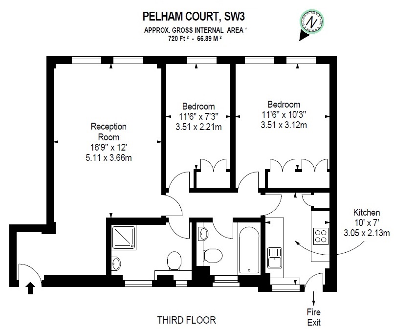 2 Bedrooms Flat to rent in Pelham Court, Fulham Road SW3